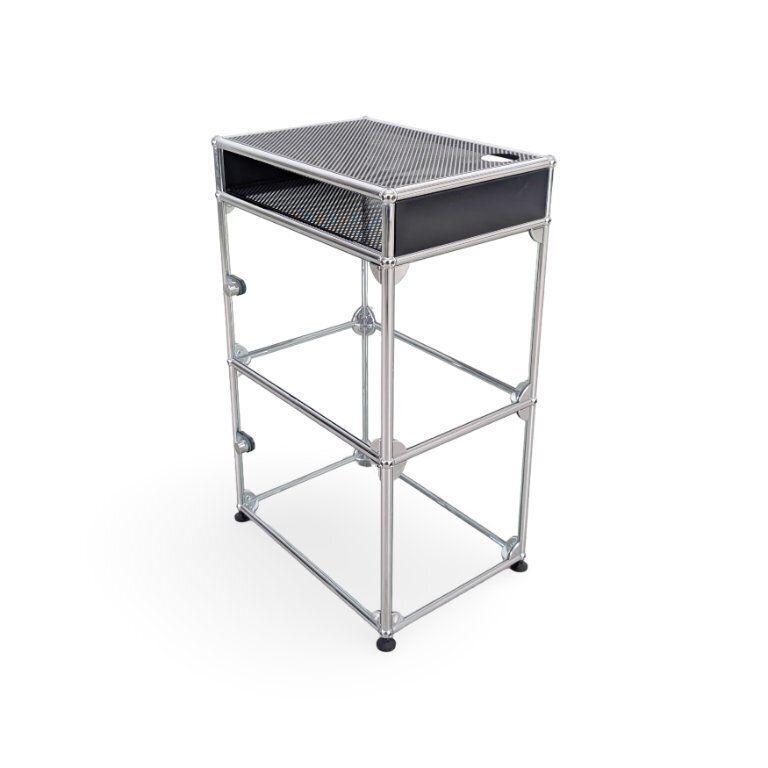 Usm Haller Hifi Chest Of Drawers, Fritz Haller Metal Record Cabinet photo for sale