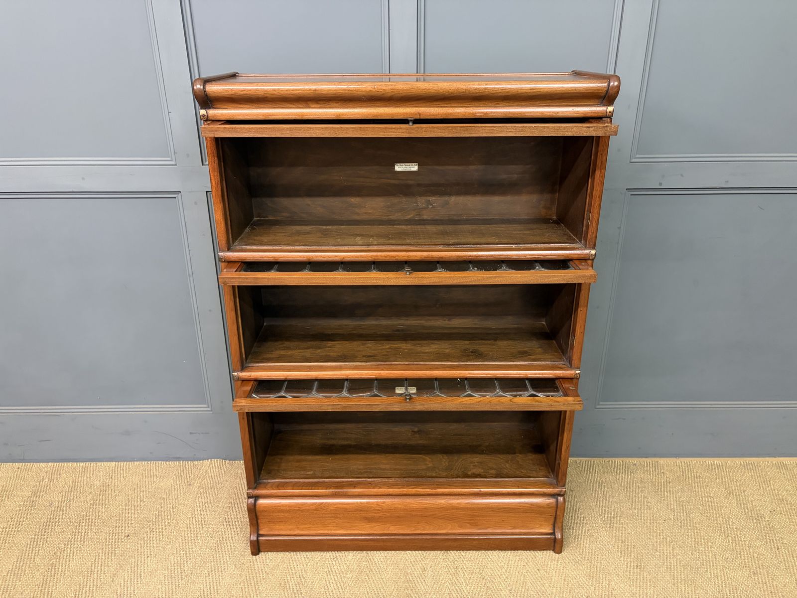 Walnut Globe Wernicke Stacking Bookcase photo vintage