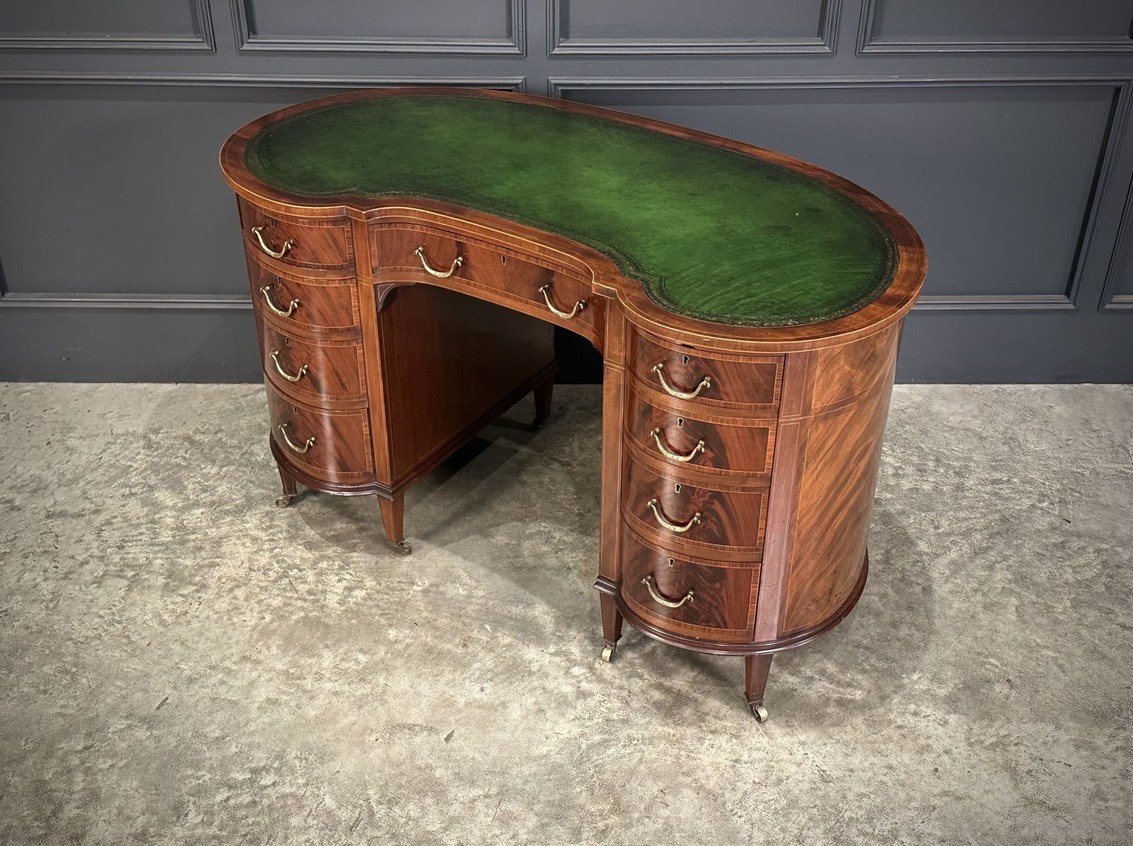 Edwardian Mahogany Kidney Shaped Desk photo Furniture