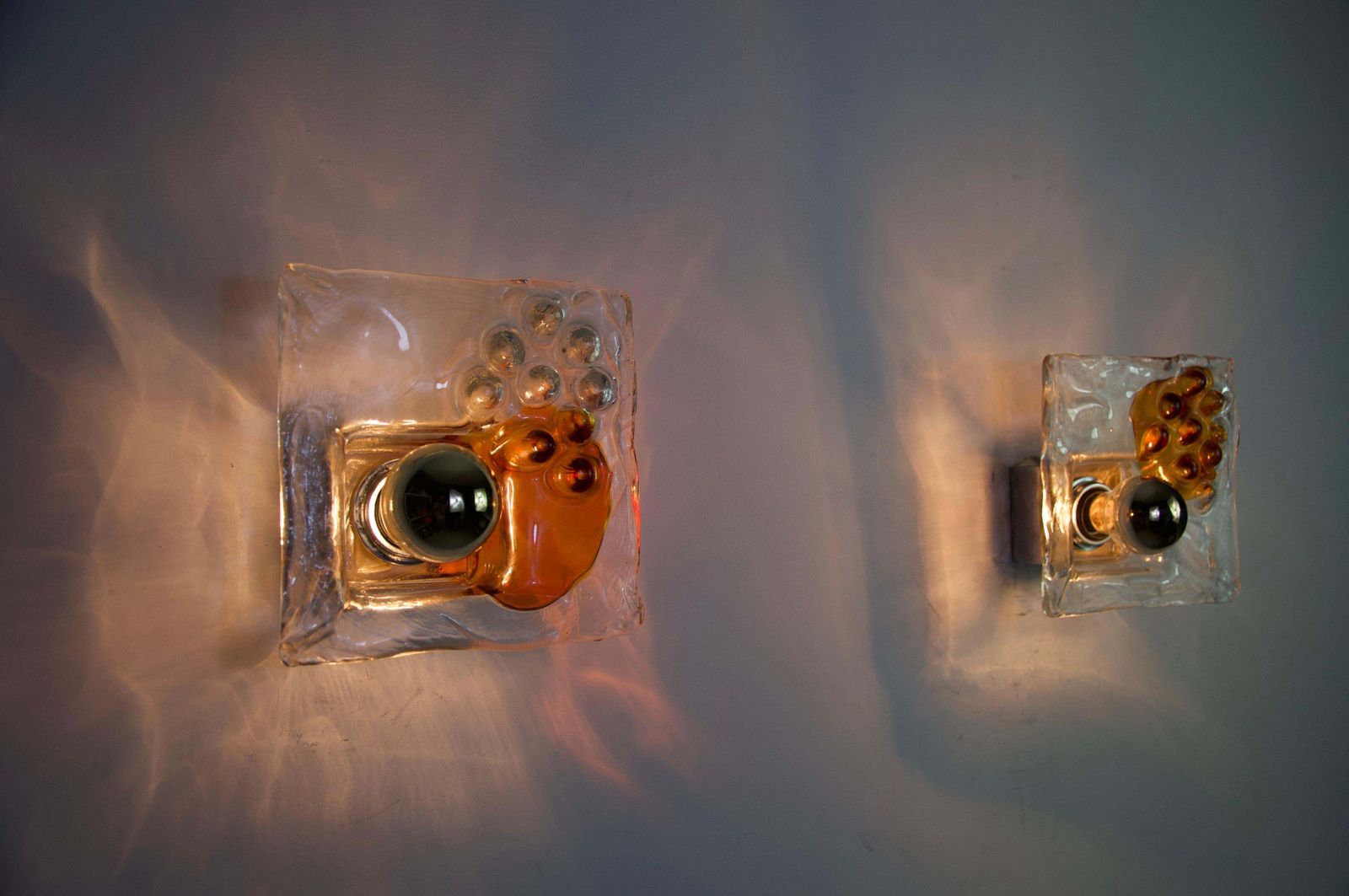Lighting Murano Glass Wall Lamps By Mazzega, 1960s, Italy photo