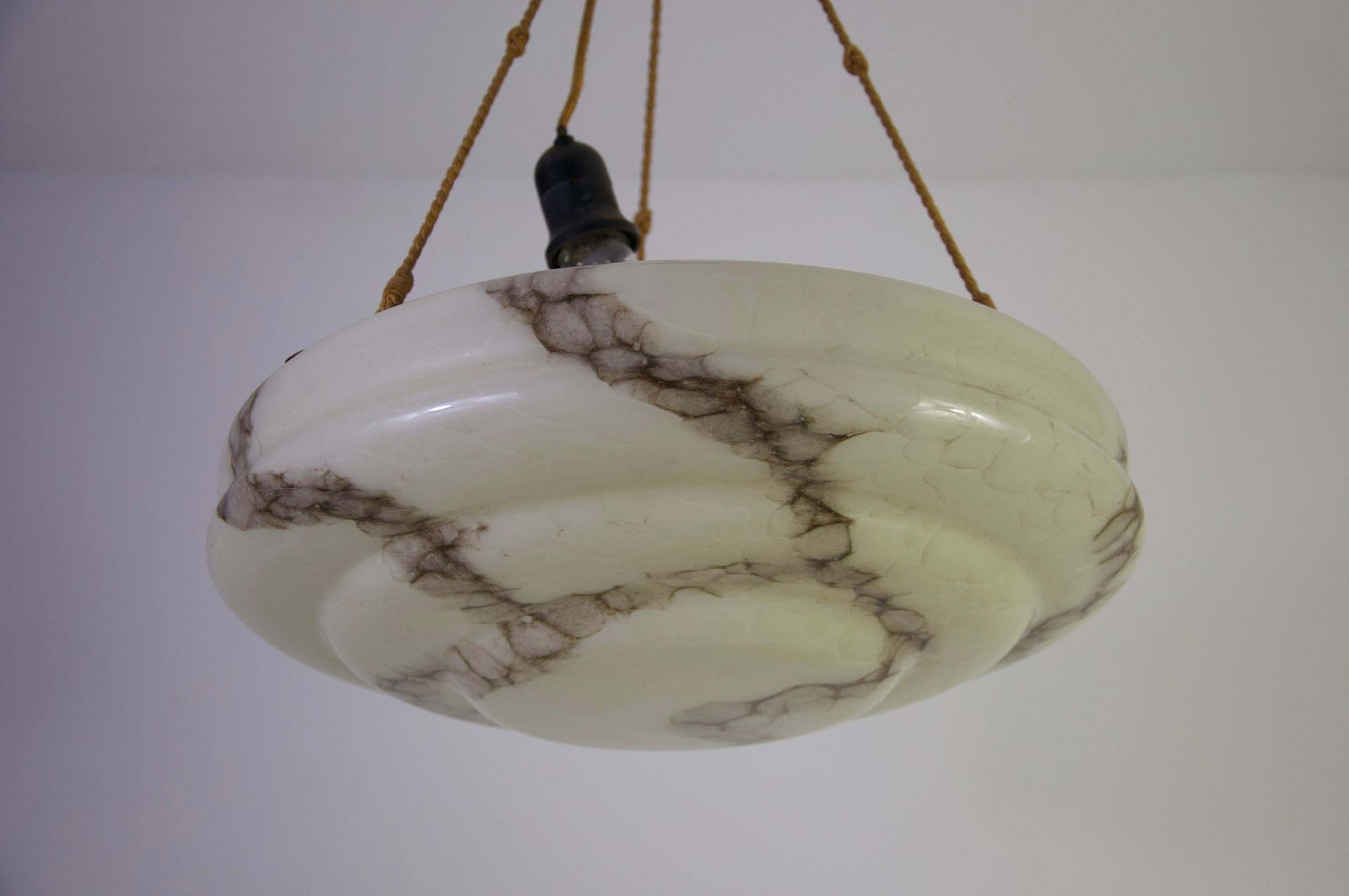 Round Art Deco Glass Pedant Lamp, 1930s, Germany photo buy