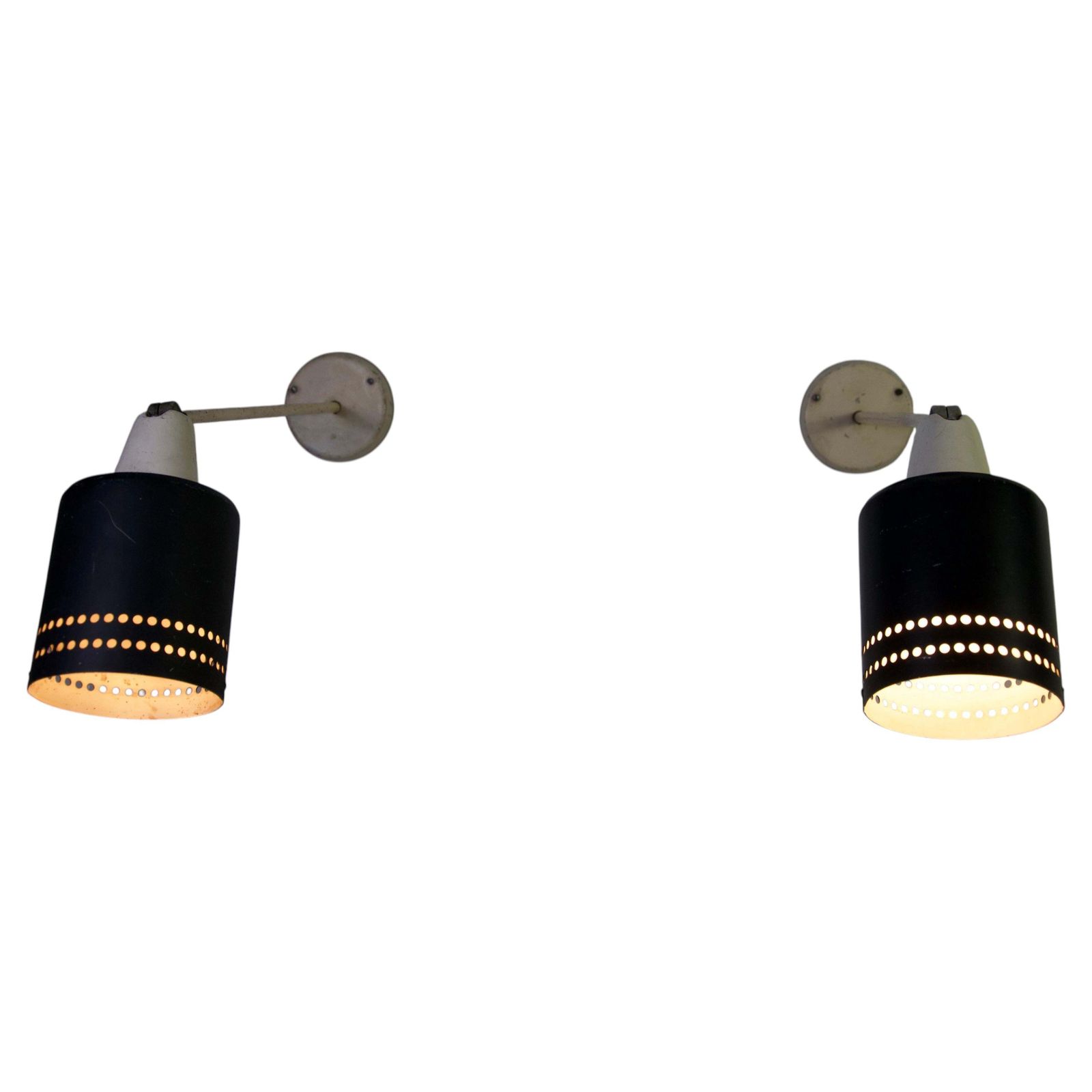 Pair Of Mid Century Modern Adjustable Metal Wall Lamps, Germany, 1950s