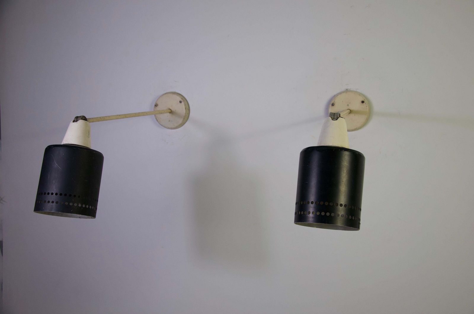 Pair Of Mid Century Modern Adjustable Metal Wall Lamps, Germany, 1950s photo furniture