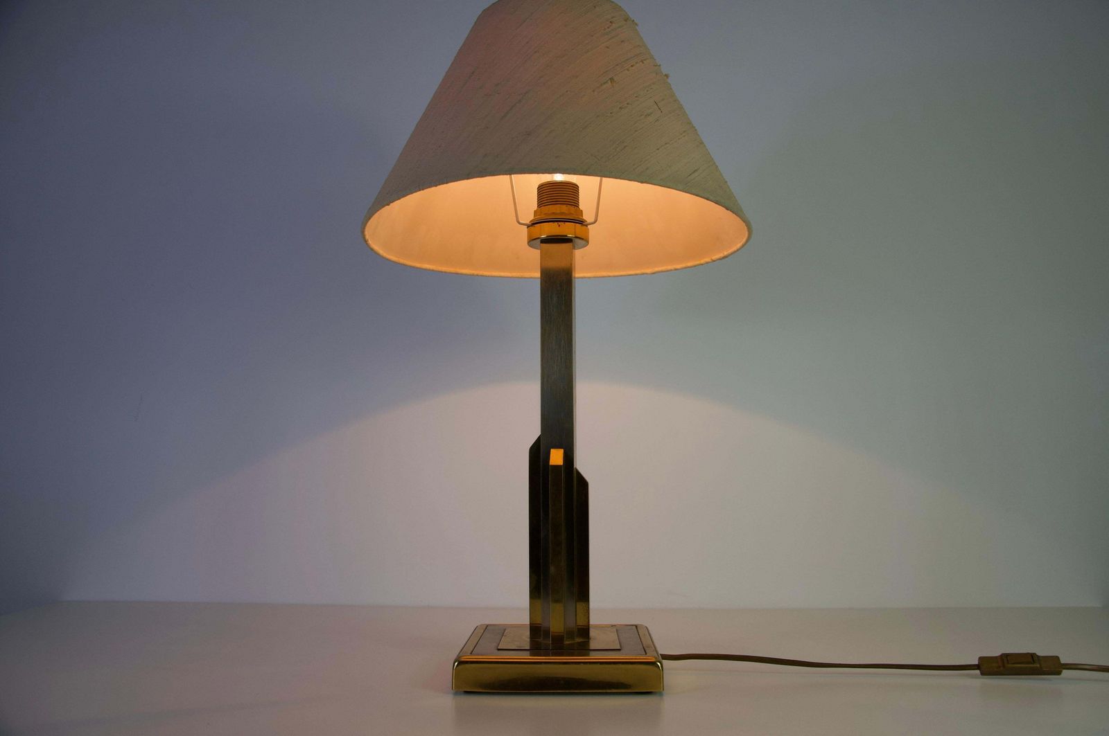 photo vinterior Fabric Shade Mid Century Modern Table Lamp, 1960s, Germany