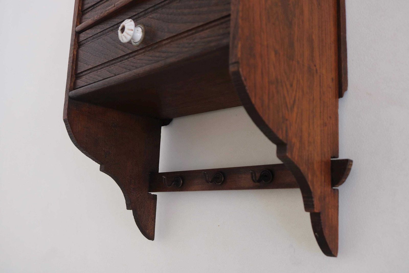 photo furniture Antieke Eiken Gangspiegels Met Lades & Haken – Wandorganizer Voor De Gang