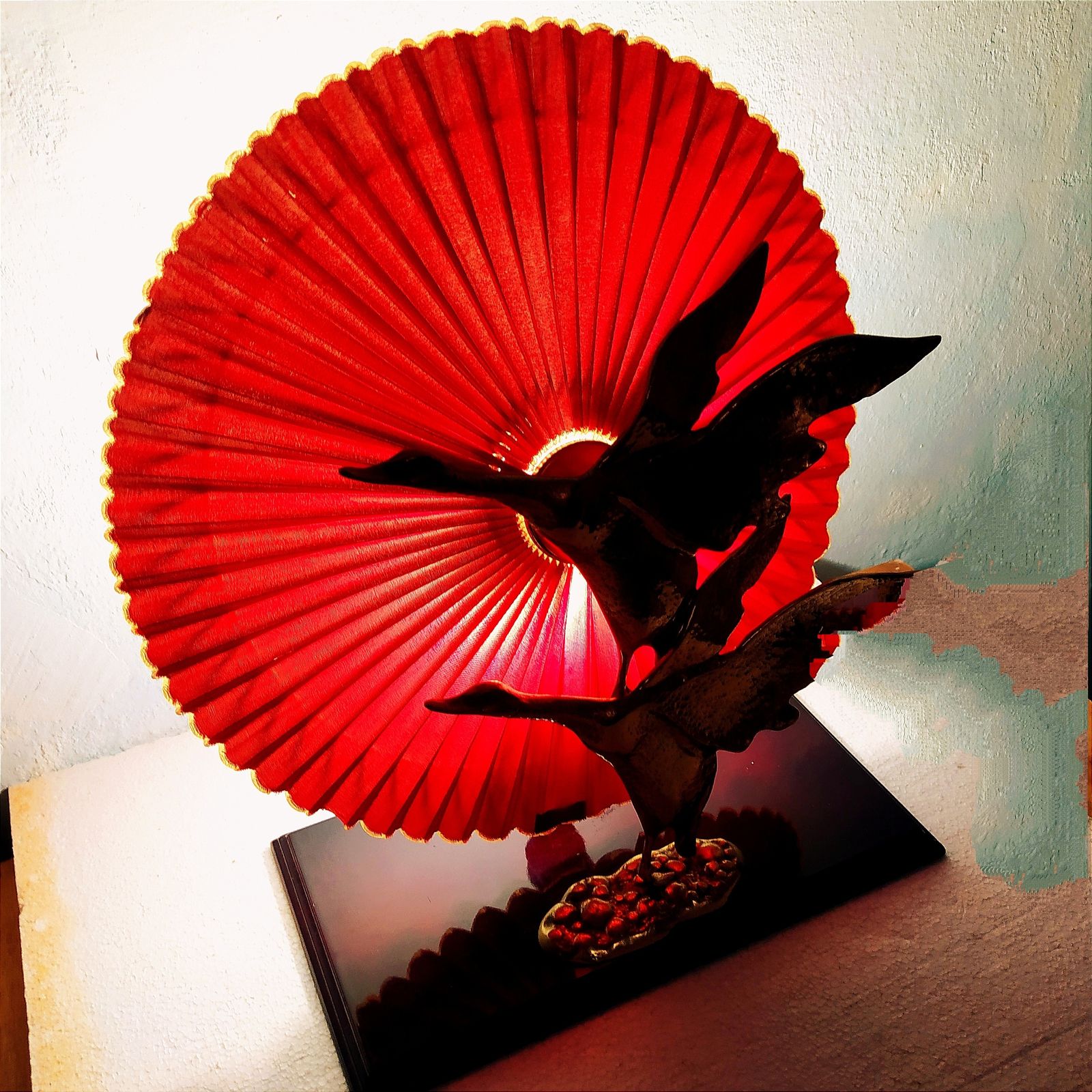 1970's Lanciotto Galeotti Geese In Flight Table Lamp. photo Lighting