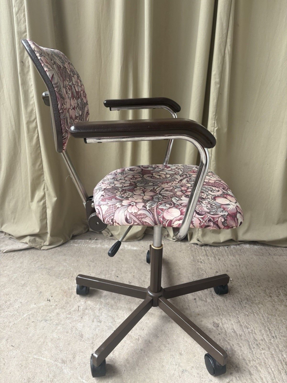Vtg Mid Century 70s Desk Office Chair Danish Scandi Modernist R1215 photo vintage