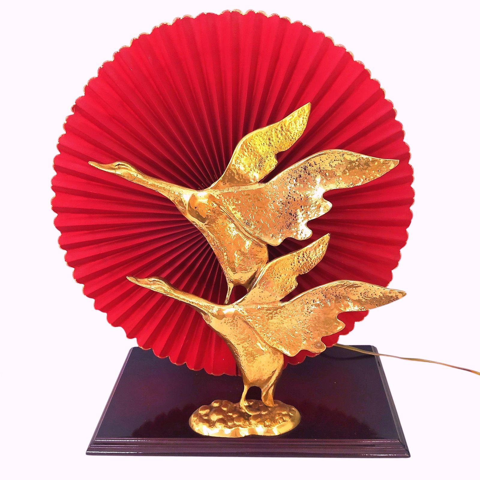 1970's Lanciotto Galeotti Geese In Flight Table Lamp.