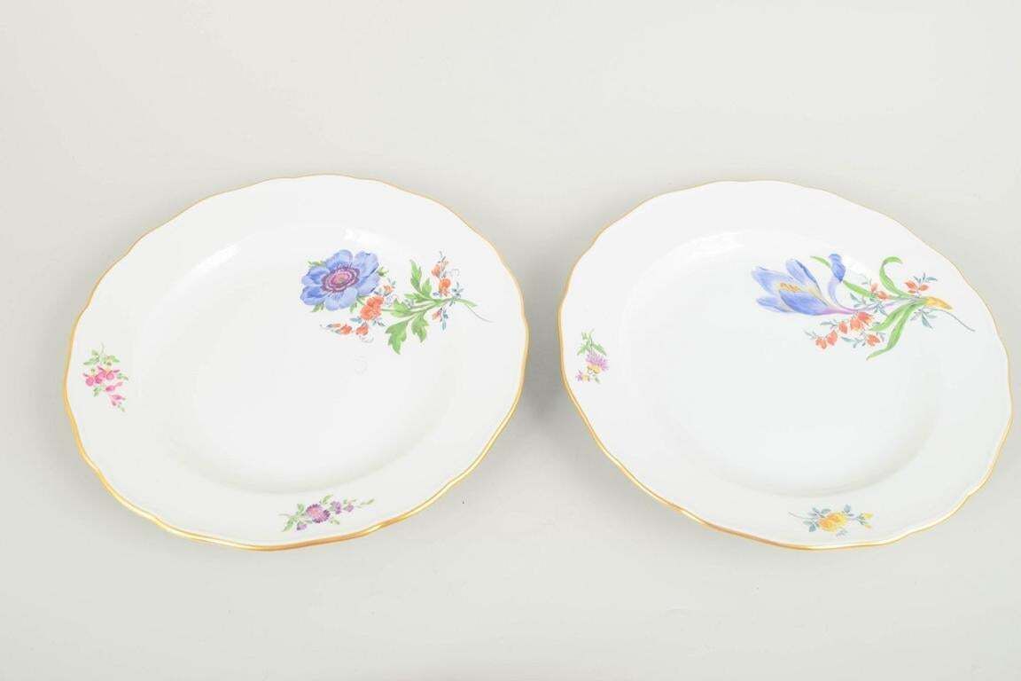 Meissen. Four Porcelain Dinner Plates With Floral Decorations. Late 19th C. photo furniture