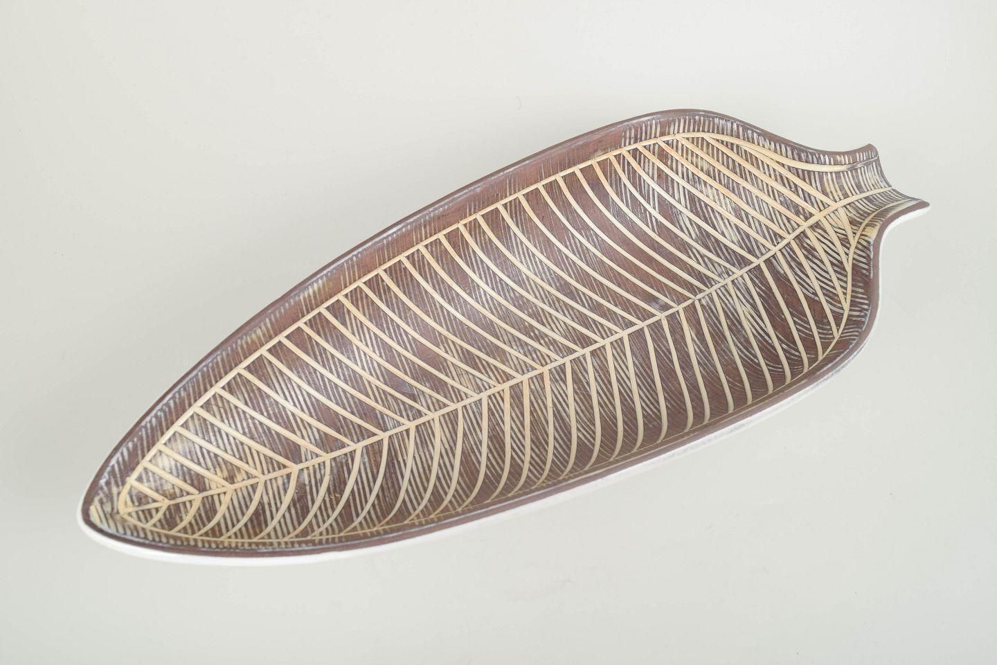 Mari Simmulson For Upsala Ekeby. Large Leaf Shaped Dish In Ceramic. 1960s photo furniture