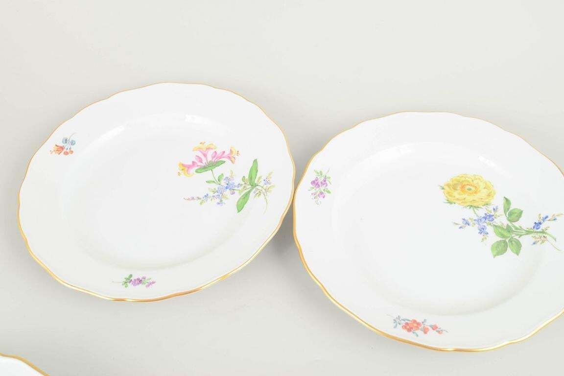 Meissen. Four Antique Porcelain Plates With Floral Decorations. Late 19th C. photo furniture