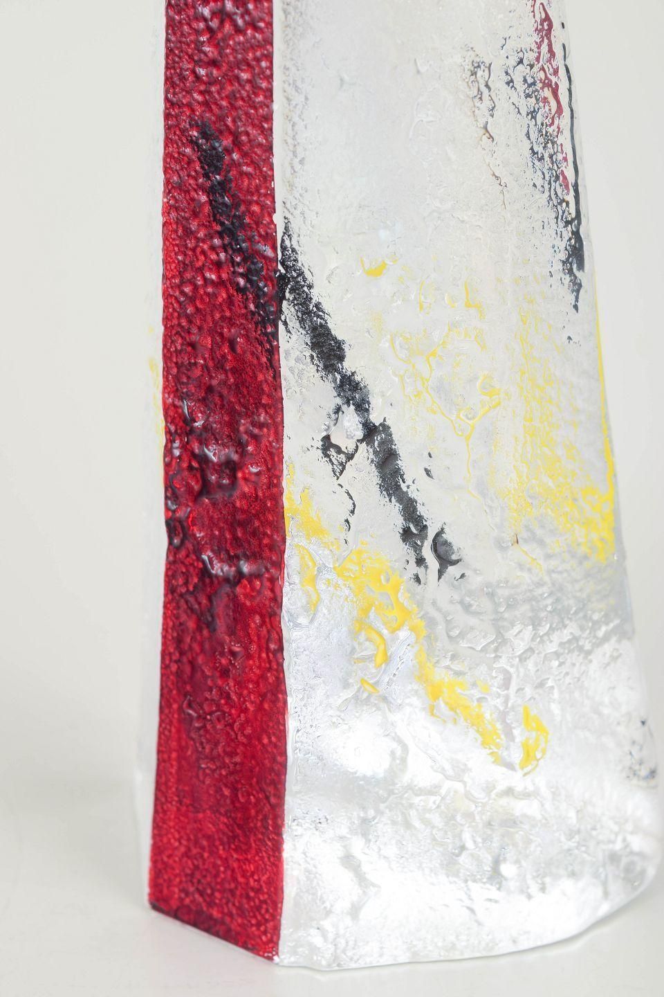 Johansfors, Sweden. Tall Art Glass Sculpture Object, 1980s. photo furniture