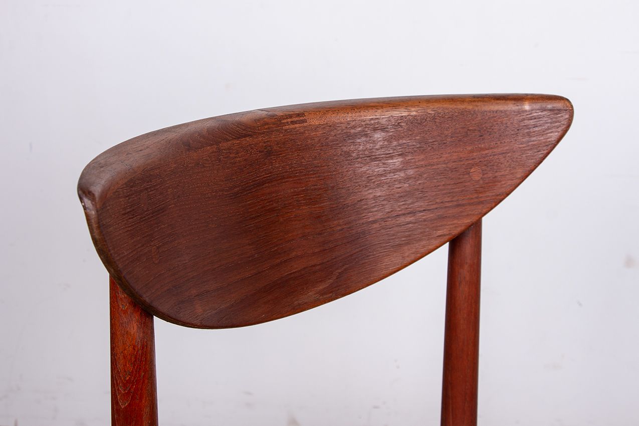Ensemble de 6 chaises danoises en teck et jonc de mer, modèle 316, par Peter Hvidt et Orla Mølgaard Nielsen pour Søborg Møbelfabrik. photo vinterior