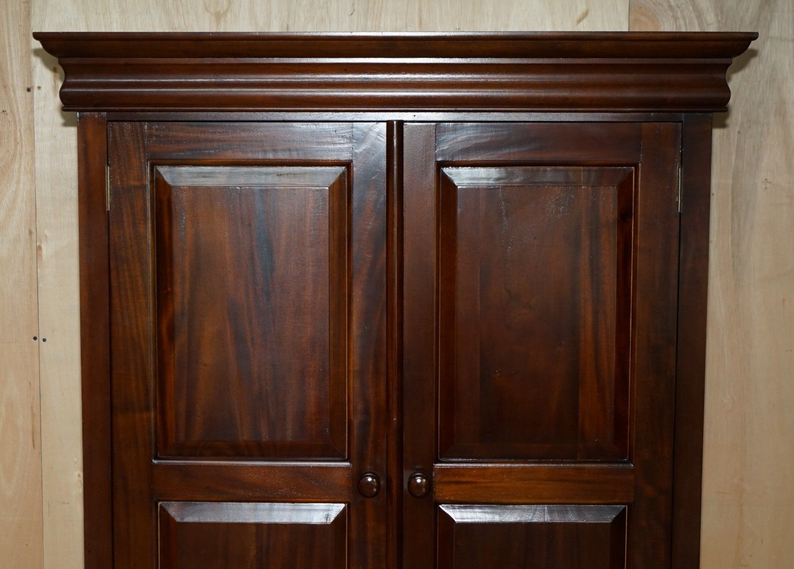 Solid Hardwood Two Door Double Wardrobe With Four Drawer Folded Clothes Base photo buy