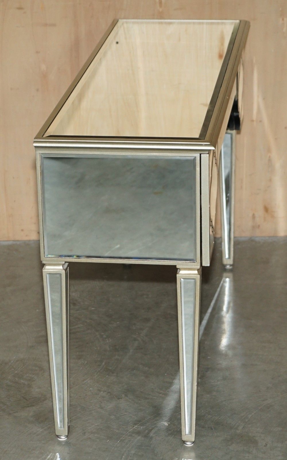 photo vinterior Venetian Glass Mirrored Dressing Table Base With Three Large Drawers Console