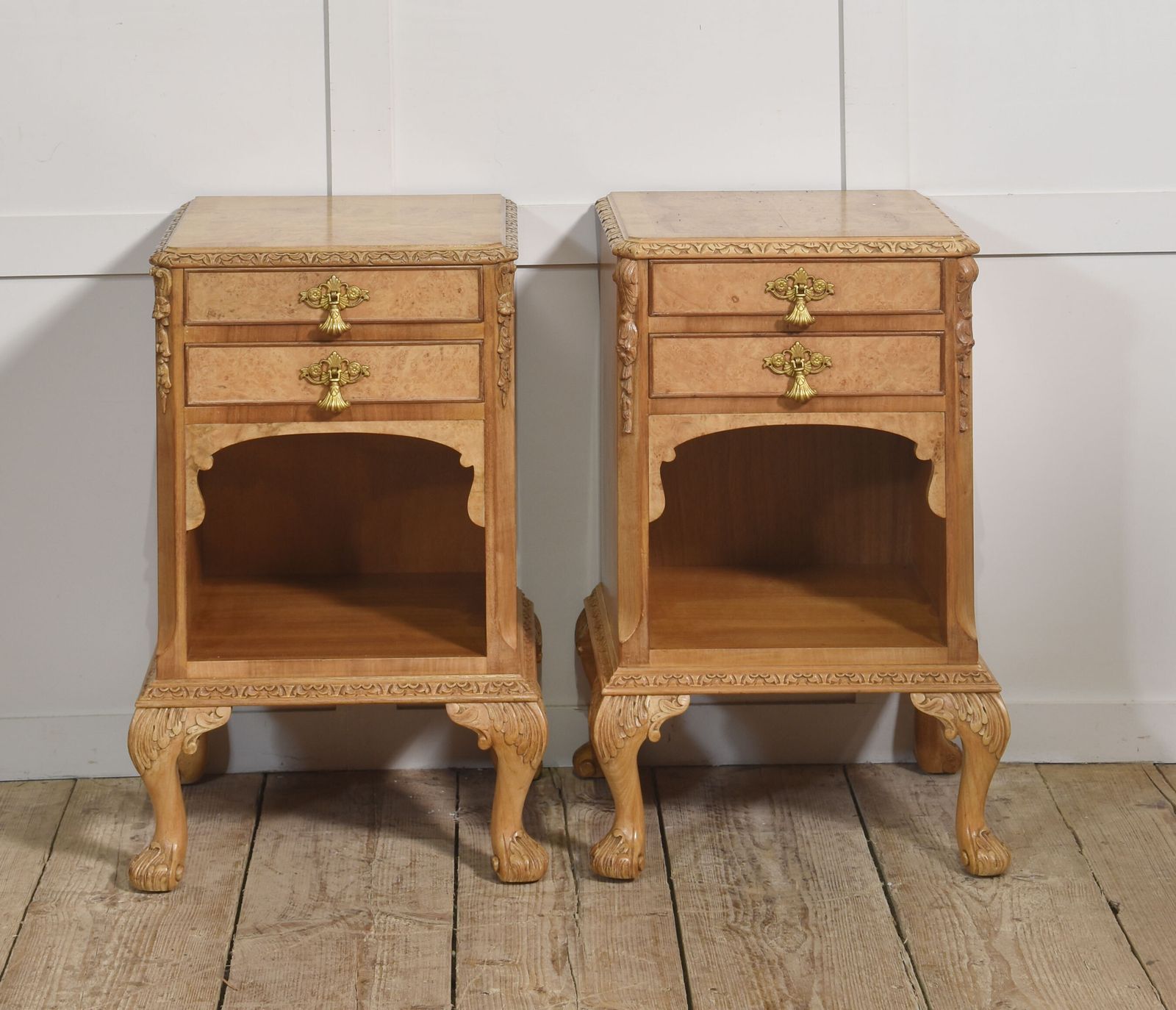 Pair Of Burr Walnut Bedside Cabinets photo buy