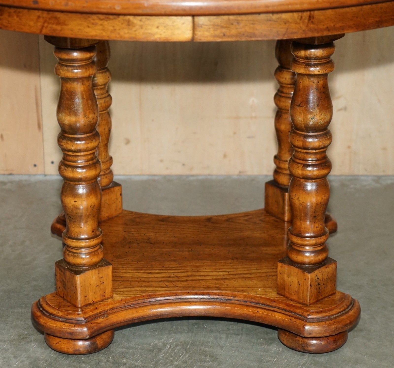 X4 Round Parquetry Topped English Oak And Hardwood Dining Or Occasional Tables photo Furniture