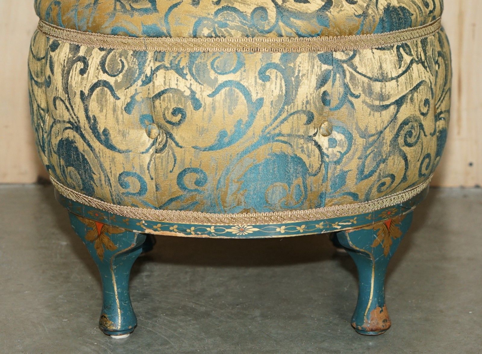 Four Antique Green Chinese Chinoiserie Footstools Pouffes Part Of A Large Suite photo 2450.0