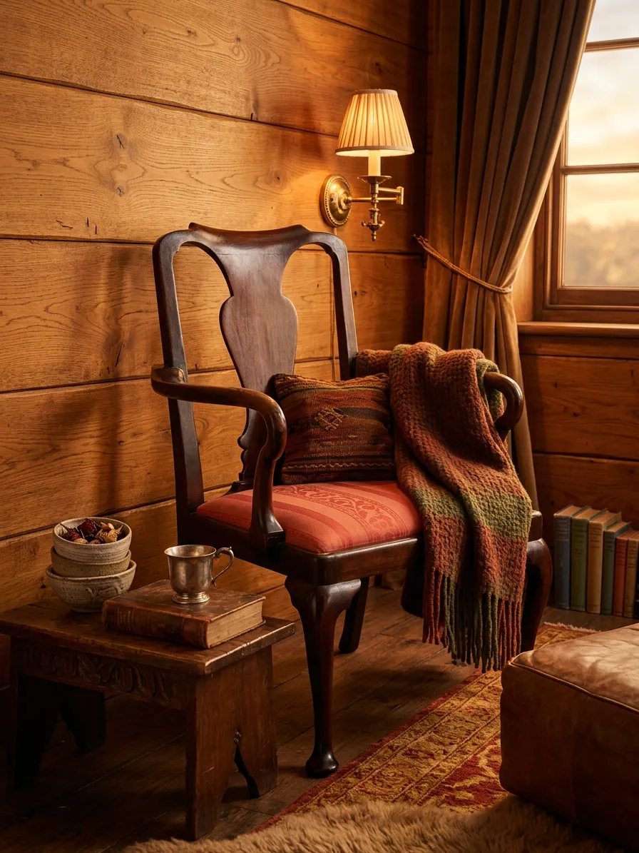 Antique Queen Anne Style Chair photo furniture