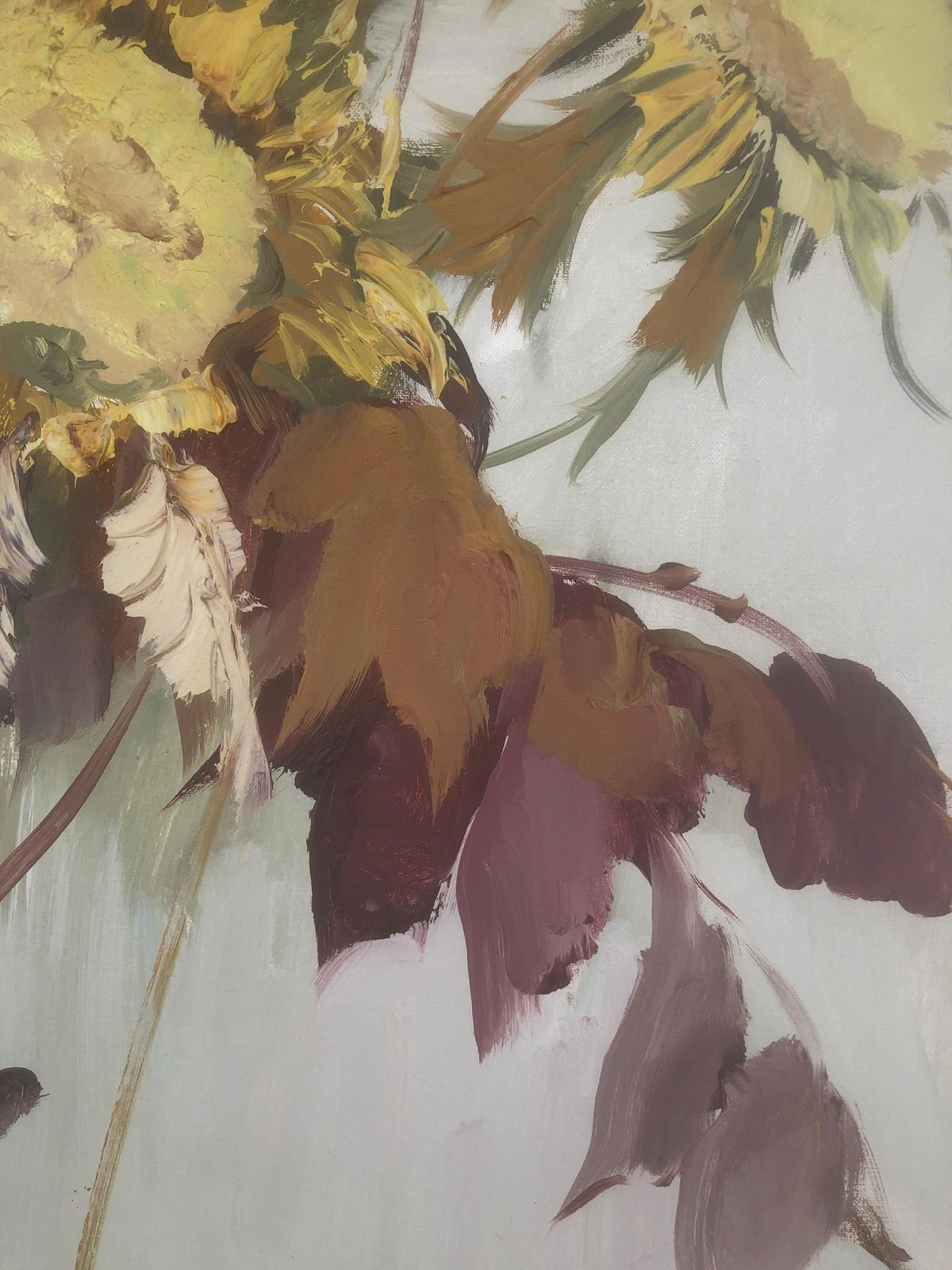 Josep Miquel Serrano Mediterranean Sunflower Bouquet Still Life Expressionist Oil Painting C.1965 photo for sale