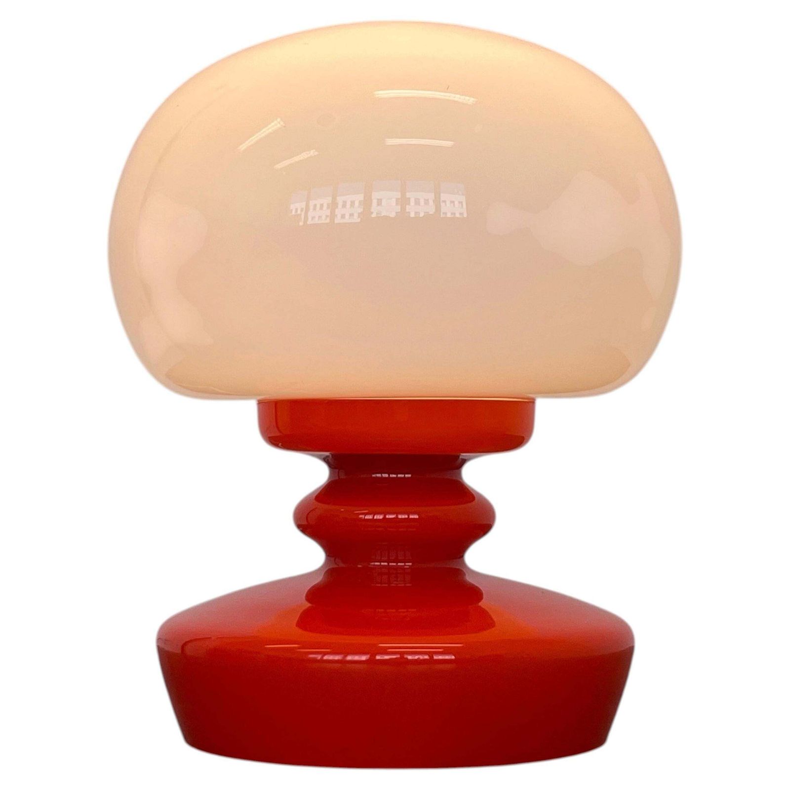 1970s Stepan Tabery Opaline Glass Mushroom Table Lamp, Czechoslovakia