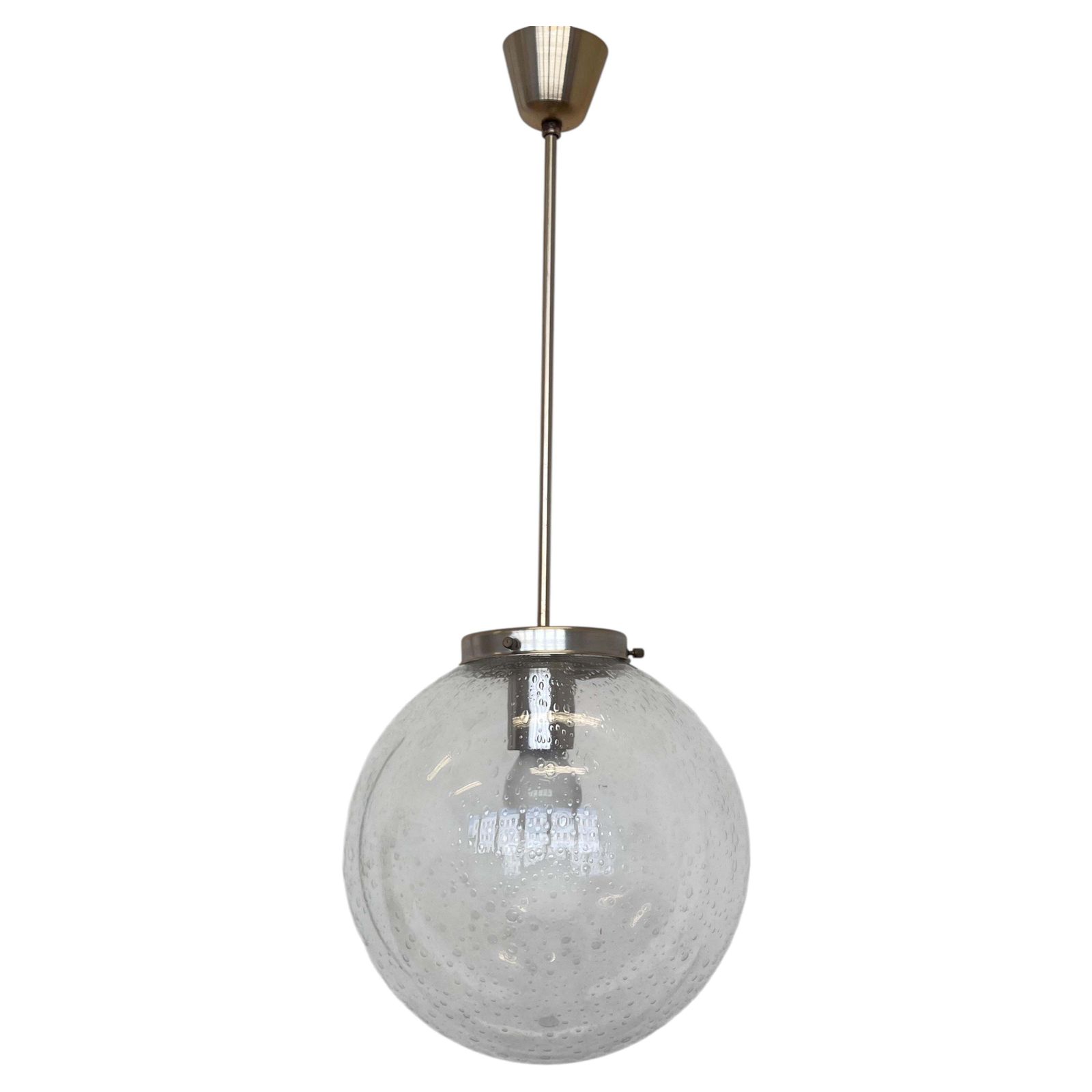 Pair Of Design Mid Century Art Glass Pendants   Czechoslovakia, 1970s