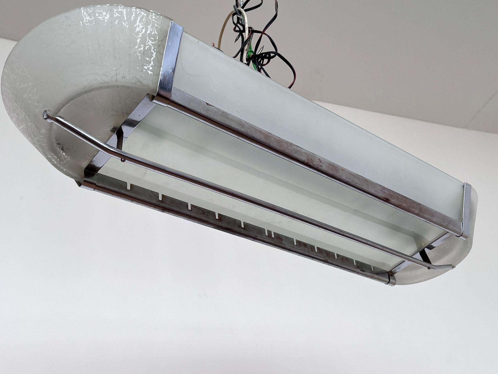 XXL Design Chrome Bauhaus Hanglamp | ca. jaren 1940 / Tsjecho-Slowakije photo furniture