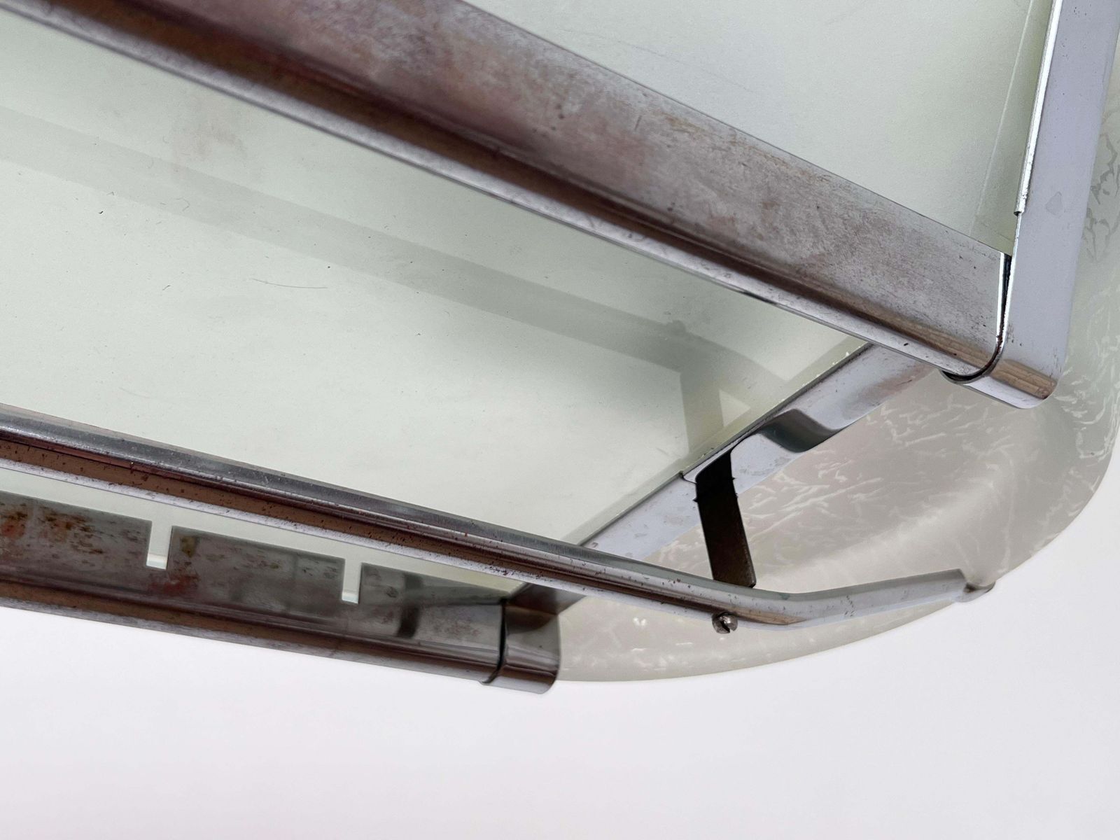 Lustre Bauhaus XXL en chrome, design, années 1940, Tchécoslovaquie photo vintage