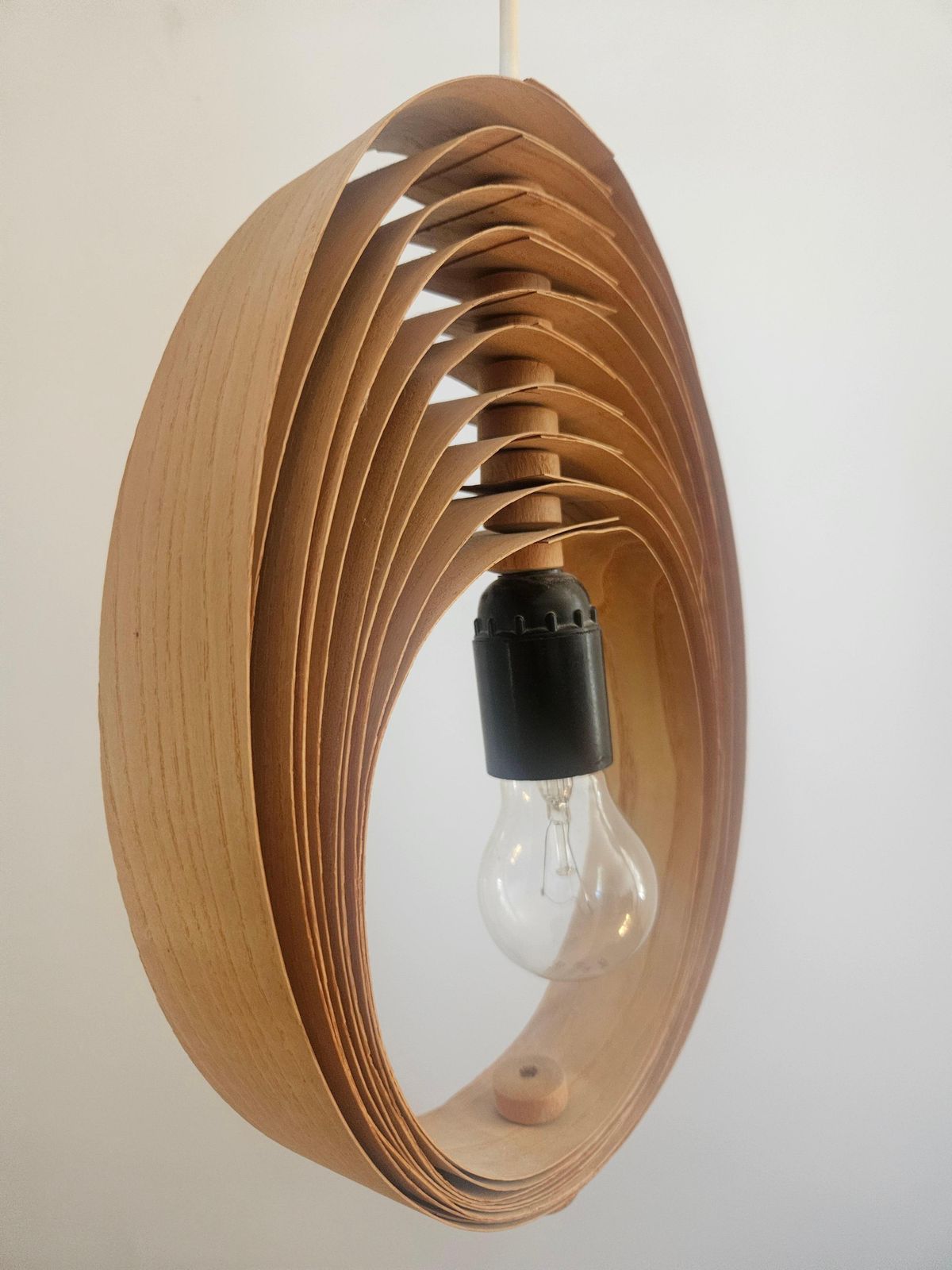 Rare Midcentury Wooden Pendant In Style Of Hans Agne Jakobsson, Sweden, 1960s photo furniture