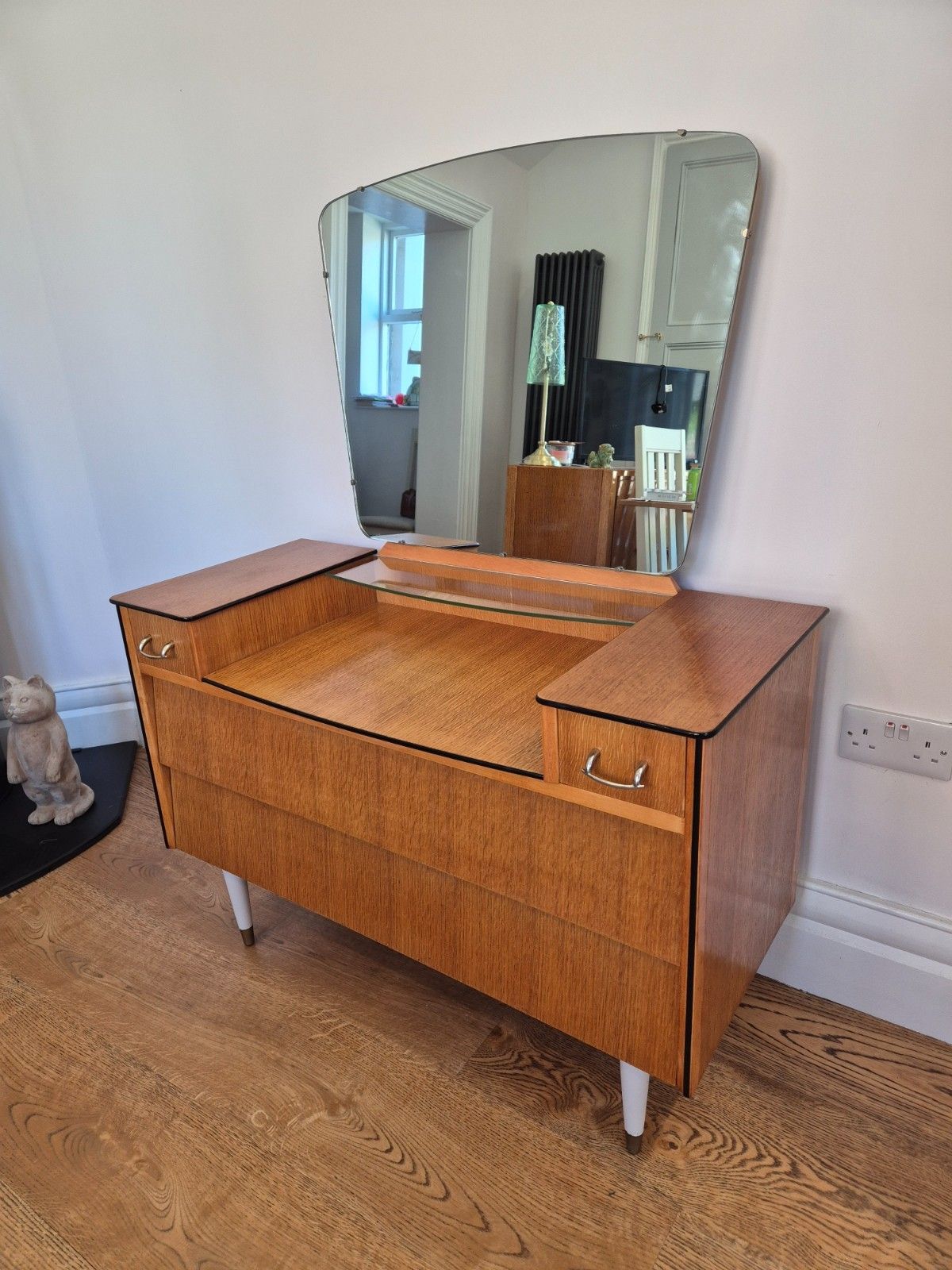Avalon Yatton Mid Century Teak Dressing Table & Mirror Fully Restored photo Furniture