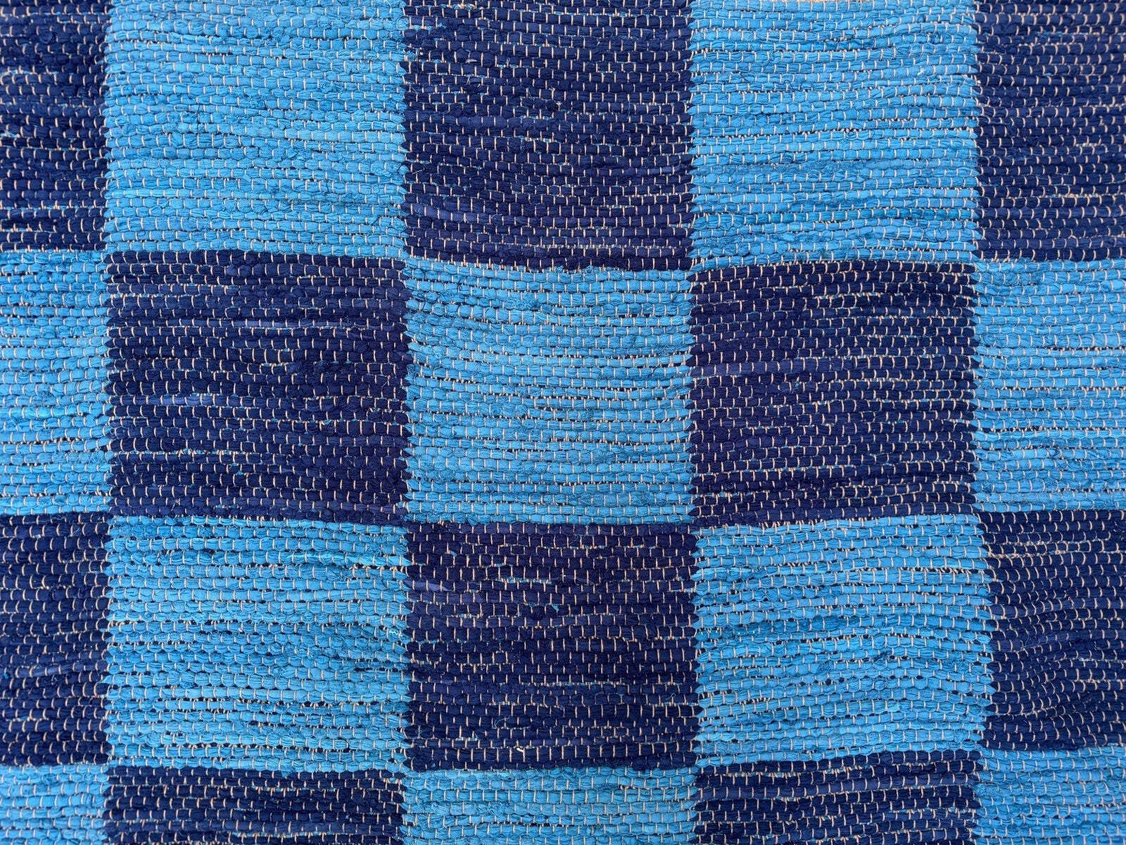Vintage Swedish Style 315x330 Cm Square, Checkerboard Chindi Rug, Schackruta photo vinterior