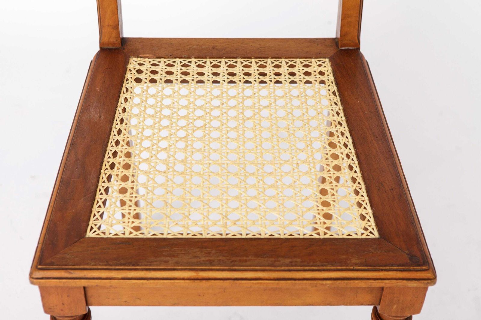 Antique Belgian Dining Chair, Restored Cane Chair, Beech Wood Chair, C. 1920s photo furniture