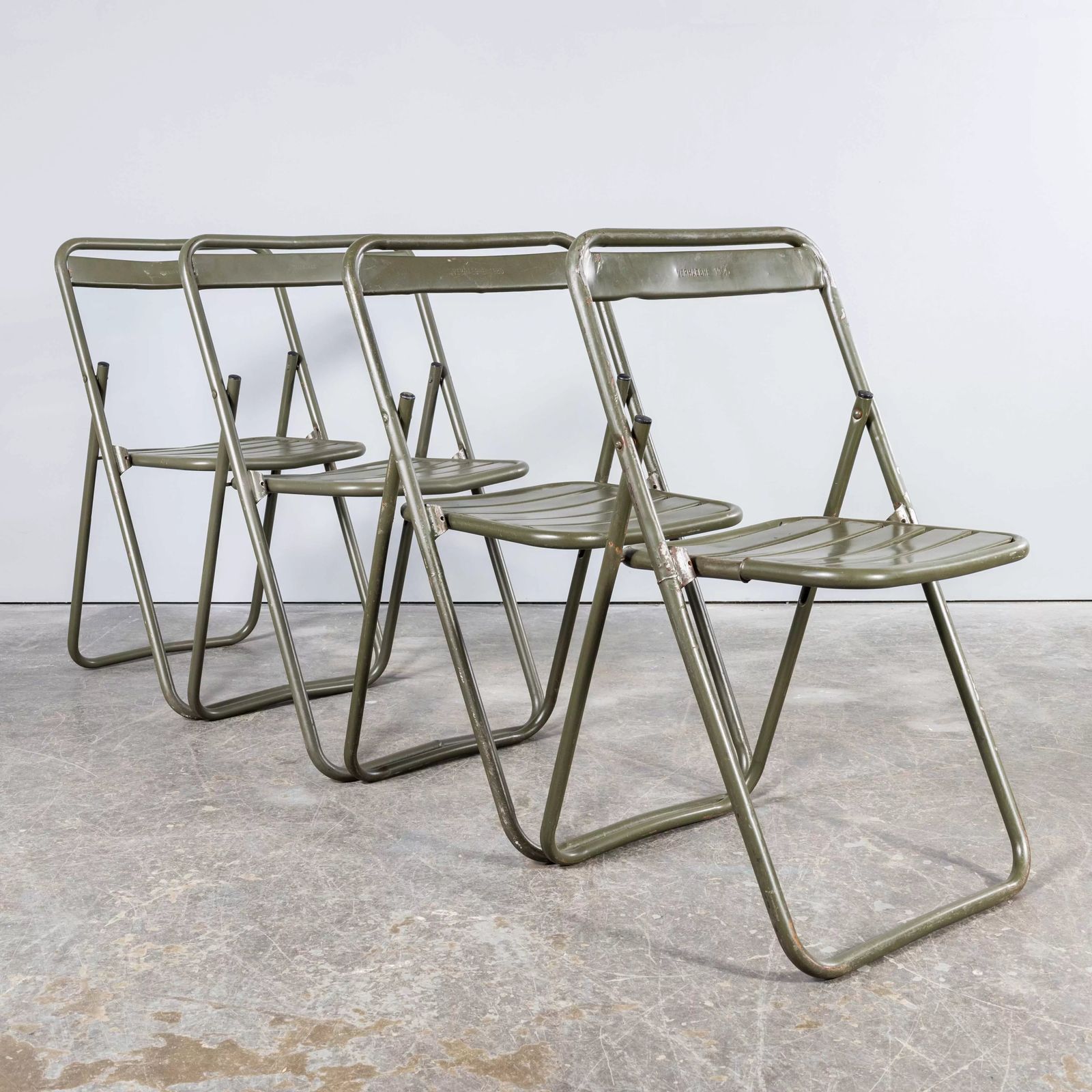85.0 1970’s New Old Stock Original French Army Surplus Folding Chairs photo