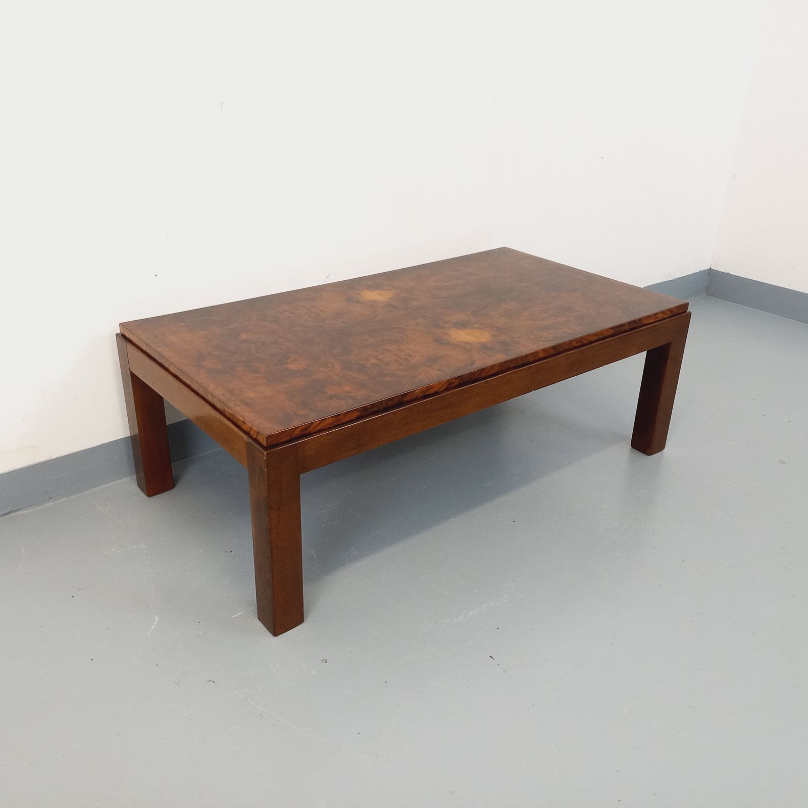 Rectangular Coffee Table In Elm And Elm Burl