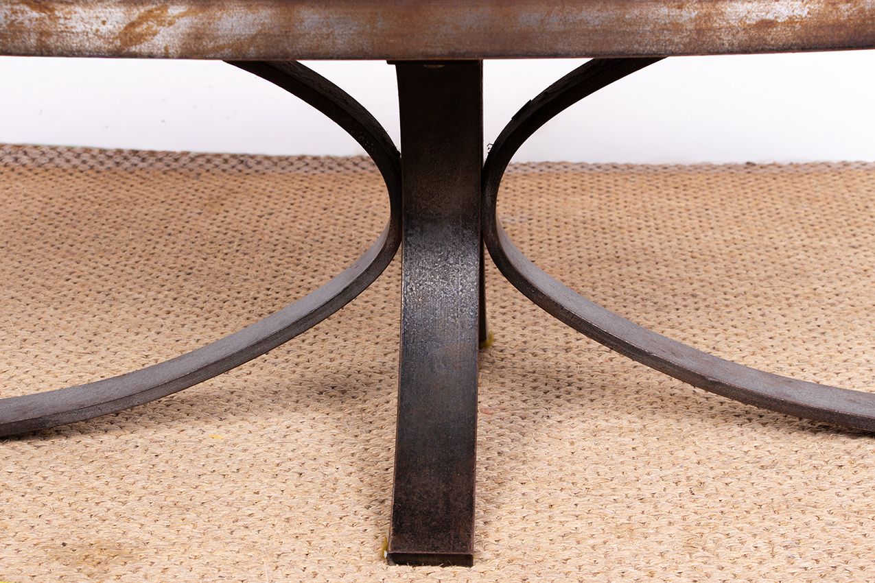 Lava Stone, Ceramic, And Steel Coffee Table By Jean Jaffeux, 1960. photo Furniture