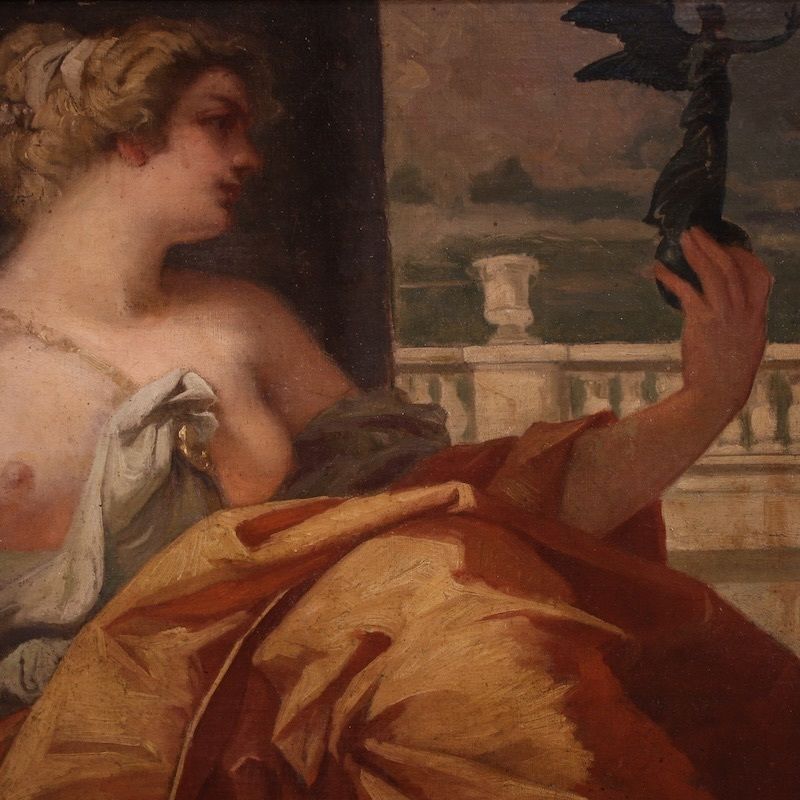 Schilderij gesigneerd Pompeo Massani, Allegorie van de Overwinning photo furniture