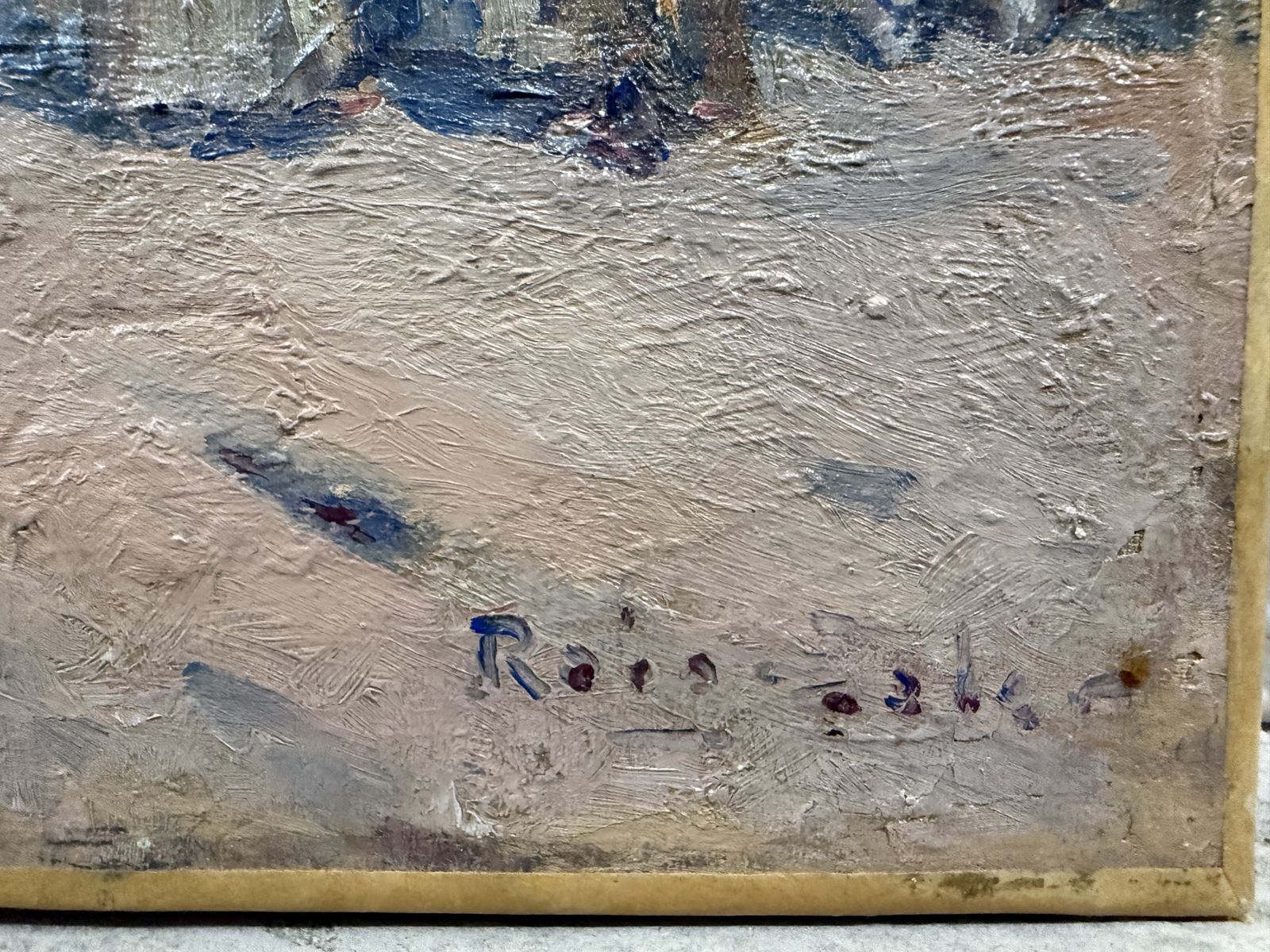 Joan Roig Soler, place d'église méditerranéenne animée de personnages, peinture à l'huile impressionniste espagnole, 1900 photo furniture