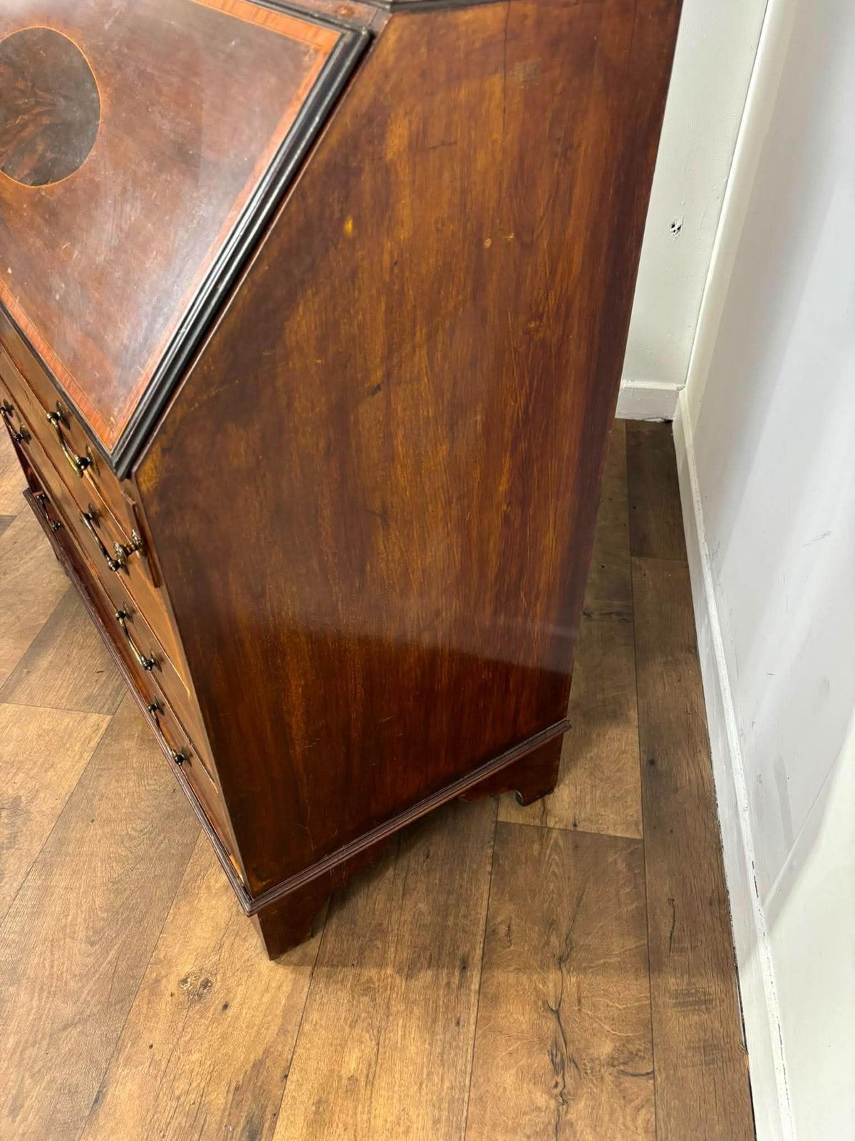 Edwardian Sheraton Style Inlaid Mahogany Bureau Bookcase photo buy