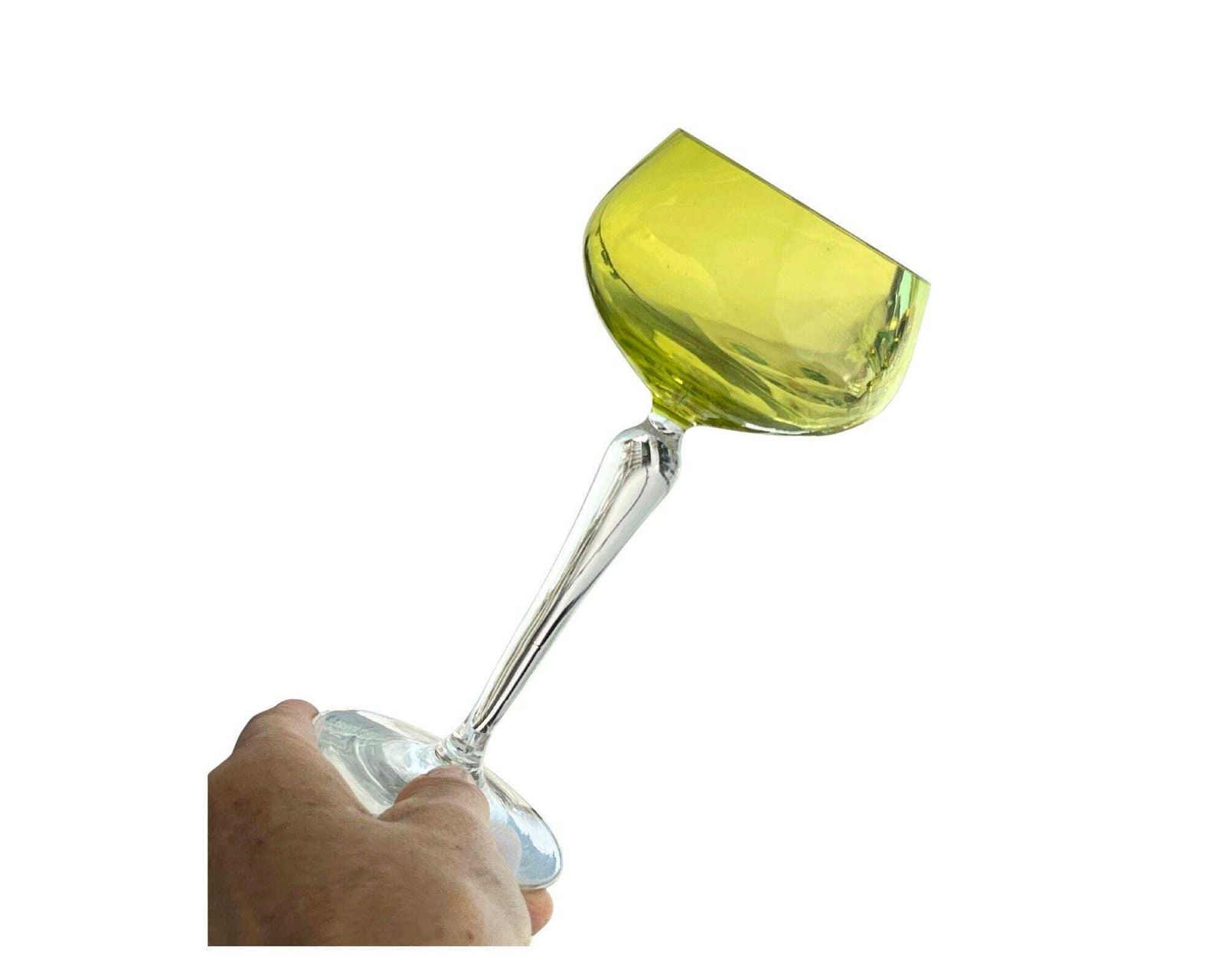 Verres à vin Val Saint Lambert en cristal | Lot de 6 | Vert chartreuse reseda photo Décoration