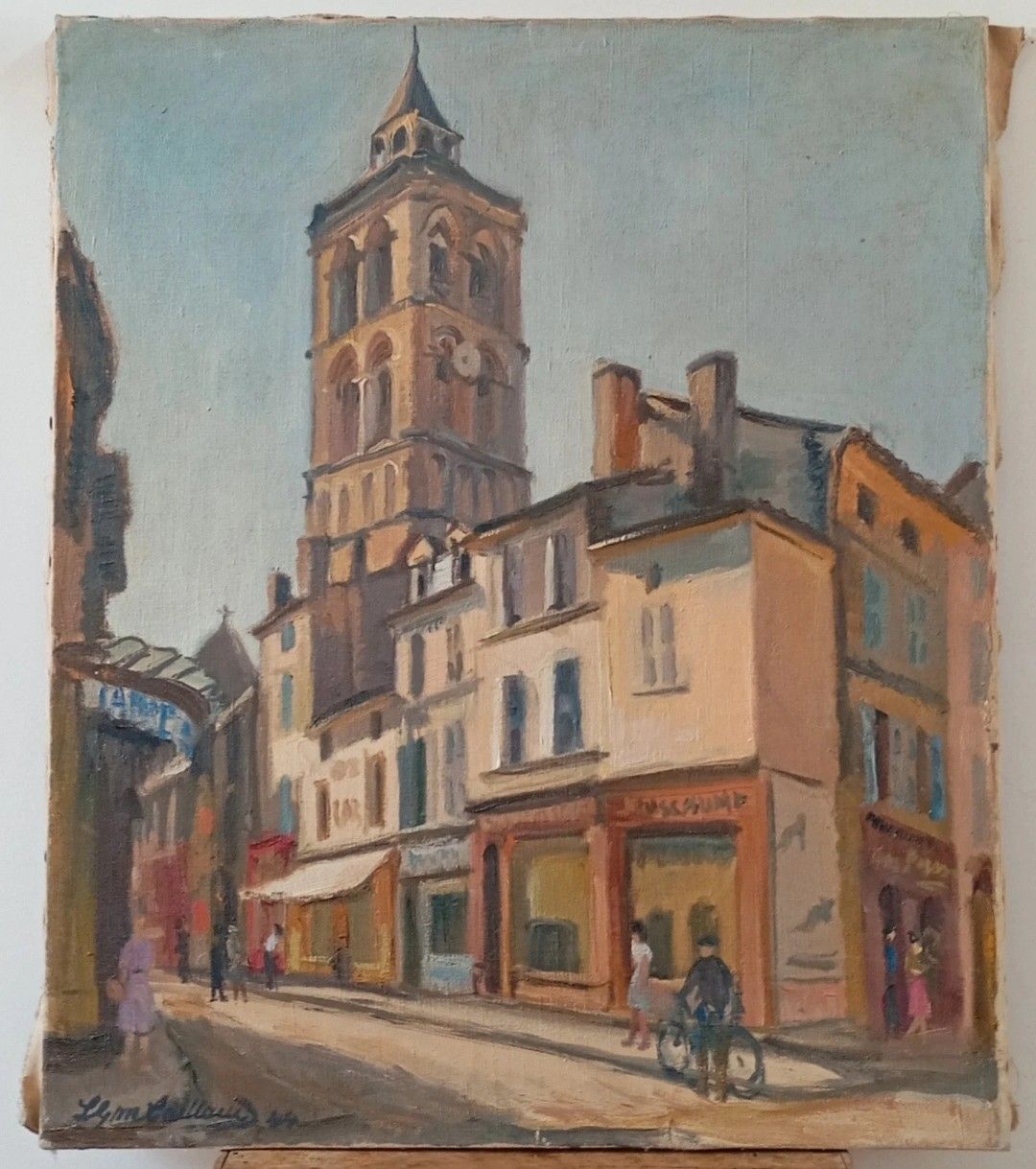 Olieverfschilderij Landschap Stadsgezicht, Impressionistisch 20e Eeuw