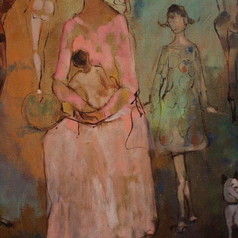 1900.0 Peinture italienne, Famille d'acrobates, datée 1981 photo
