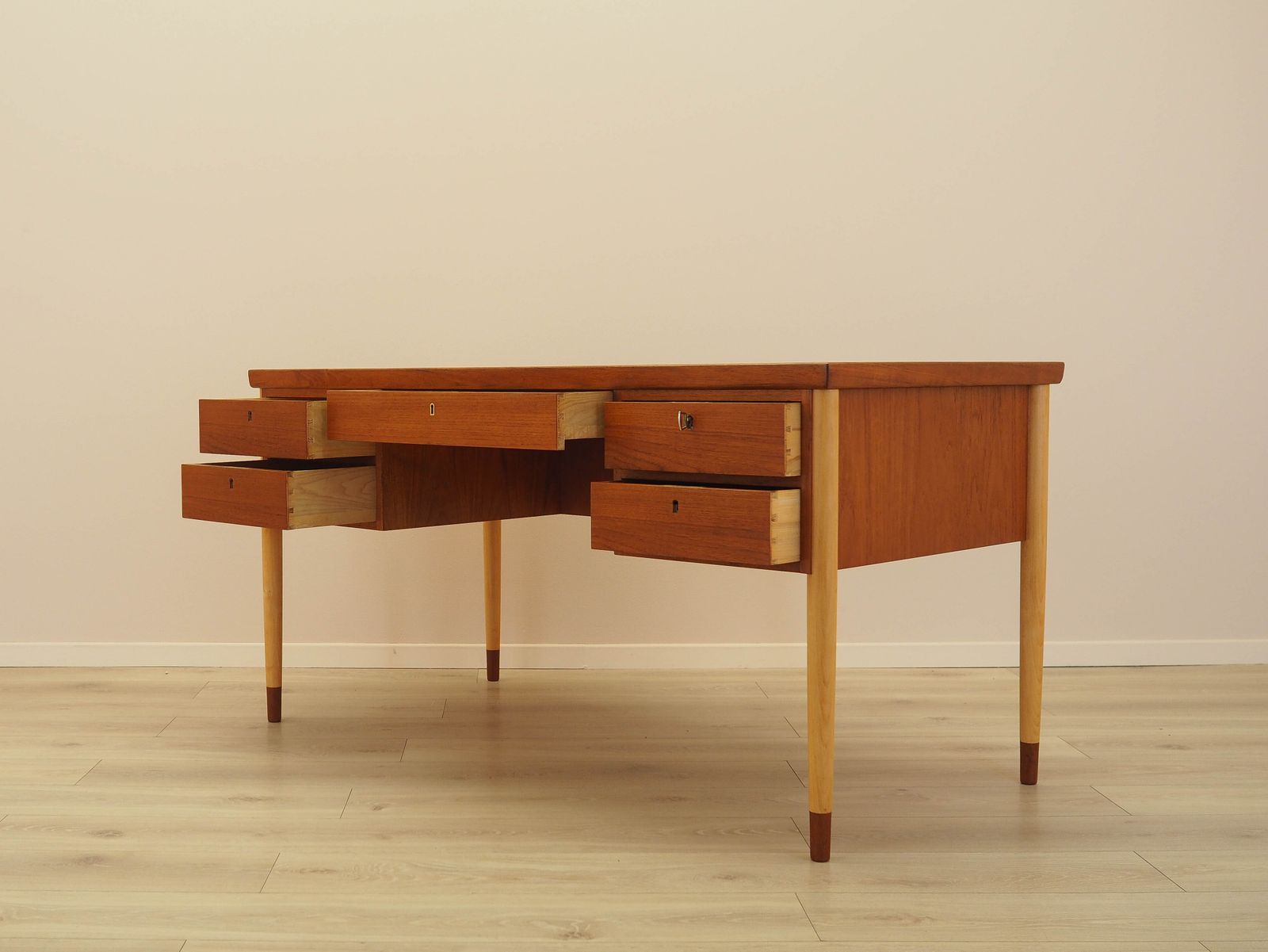 Bureau en teck, design danois, années 1970, fabriqué au Danemark photo buy