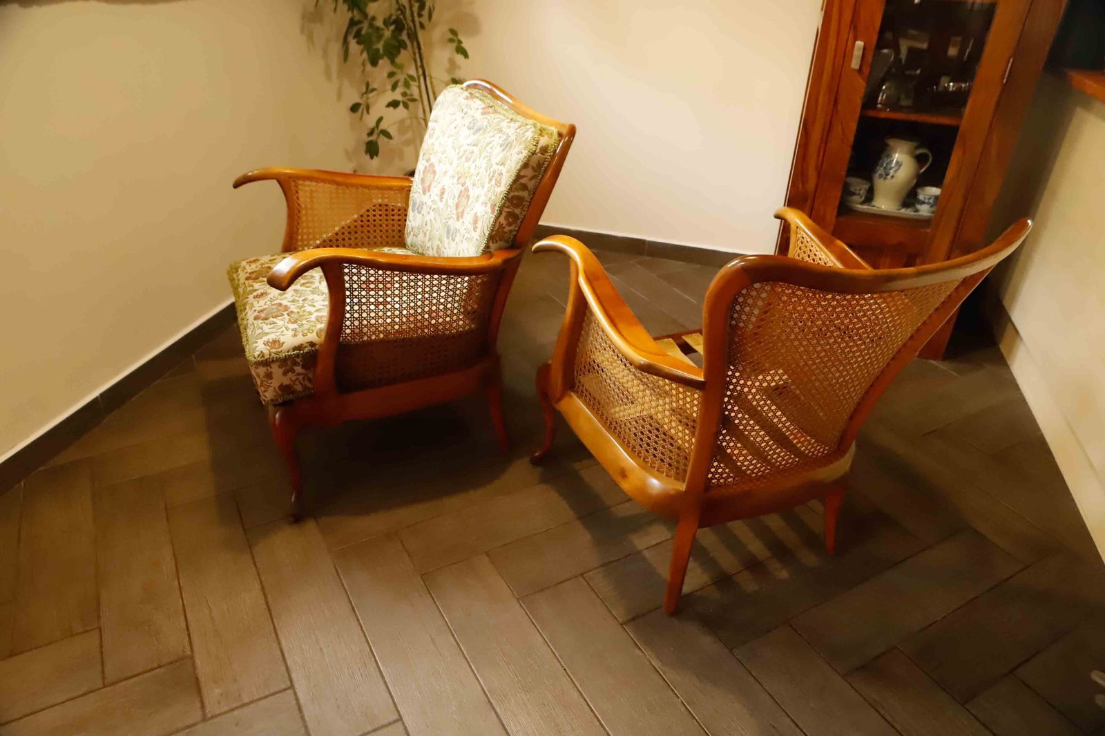 Set Of 2 German Chippendale Cane Armchairs By Adolf Wrenger photo buy