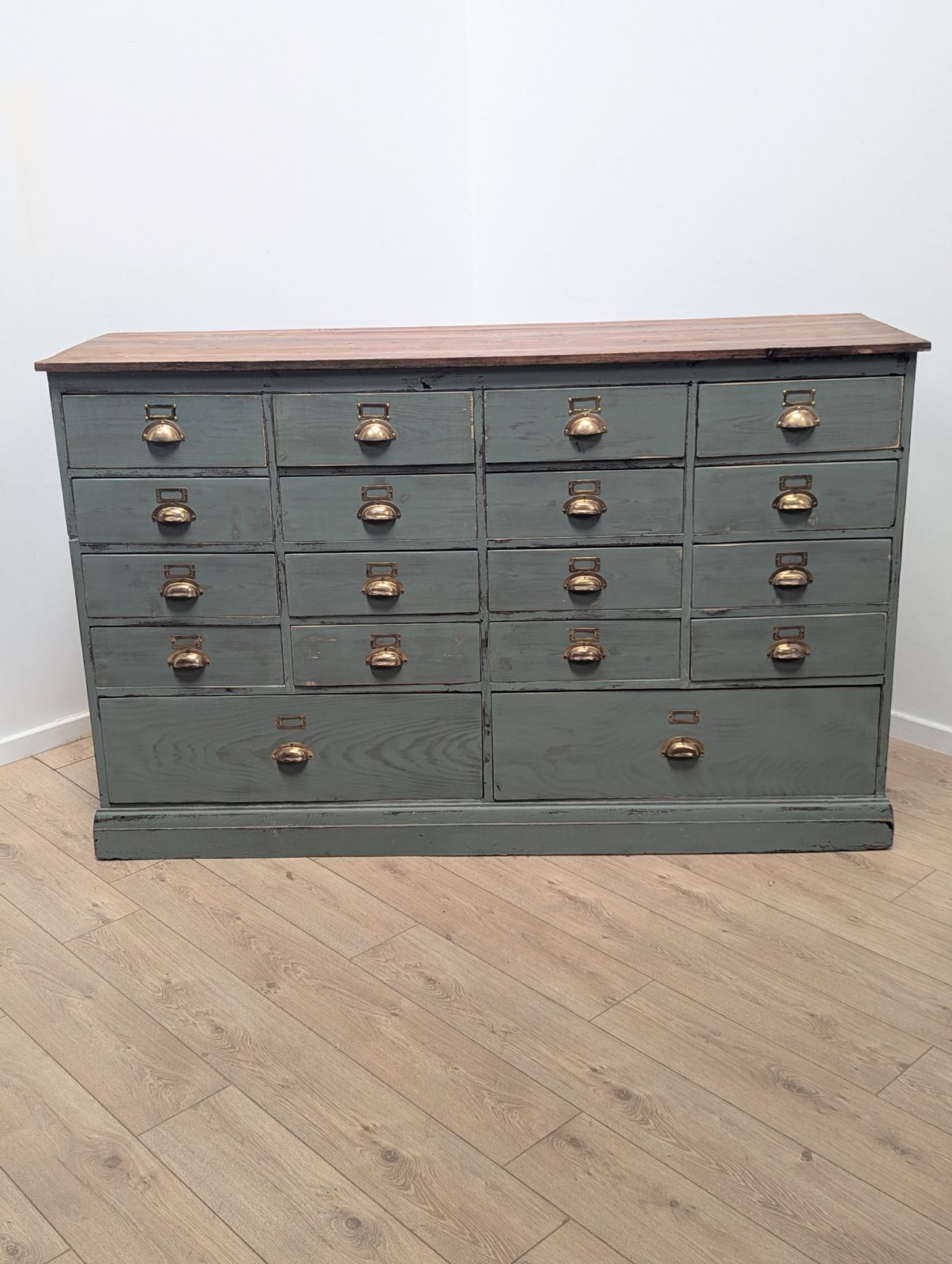 Antique Industrial Bank Of 18 Drawers Delivery Available 0355. photo furniture