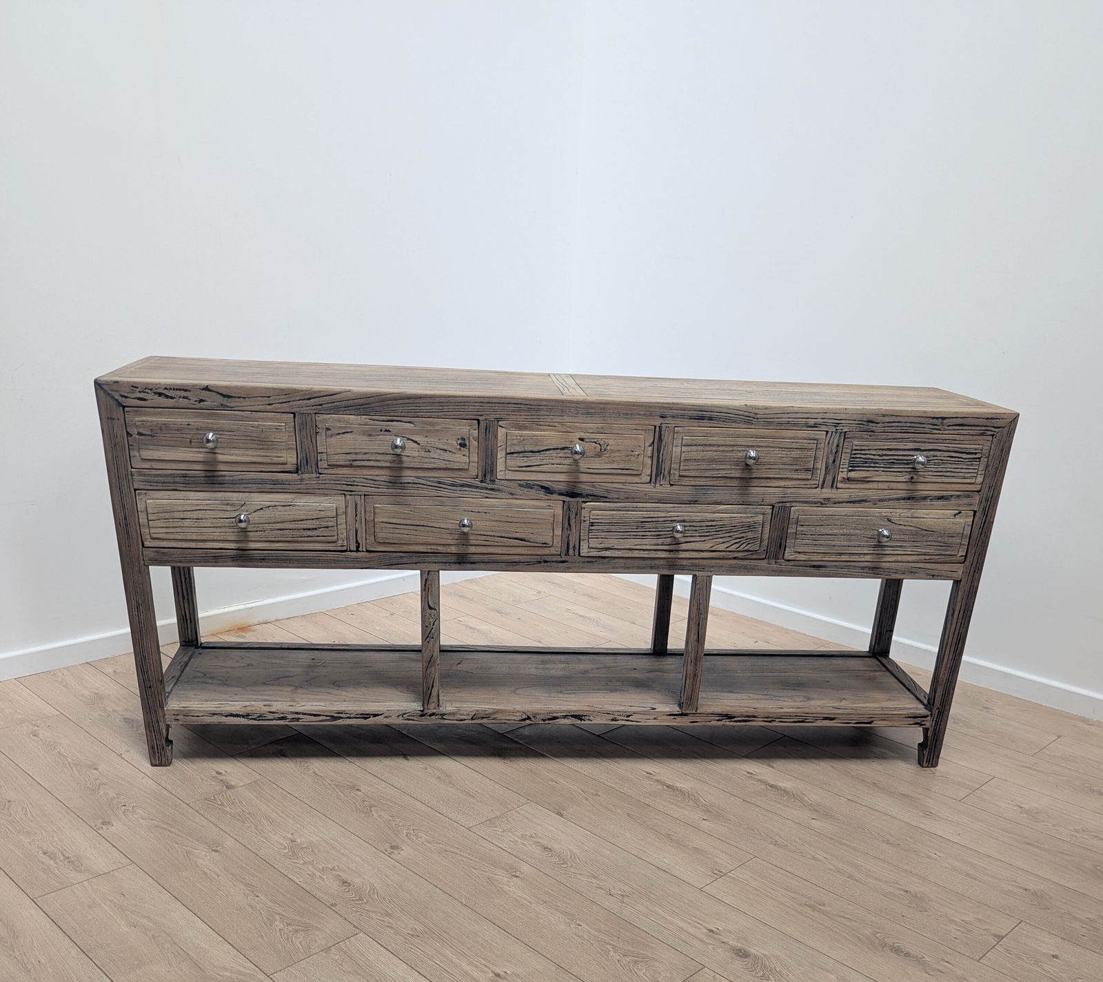 Rustic Reclaimed Bank Of 9 Drawers Sideboard Delivery Available 0354 photo furniture