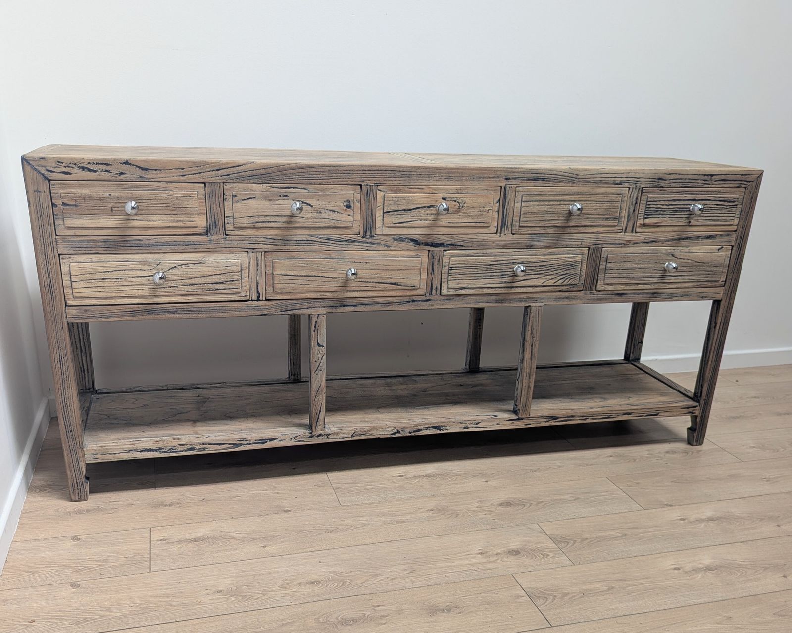 photo for sale Rustic Reclaimed Bank Of 9 Drawers Sideboard Delivery Available 0354
