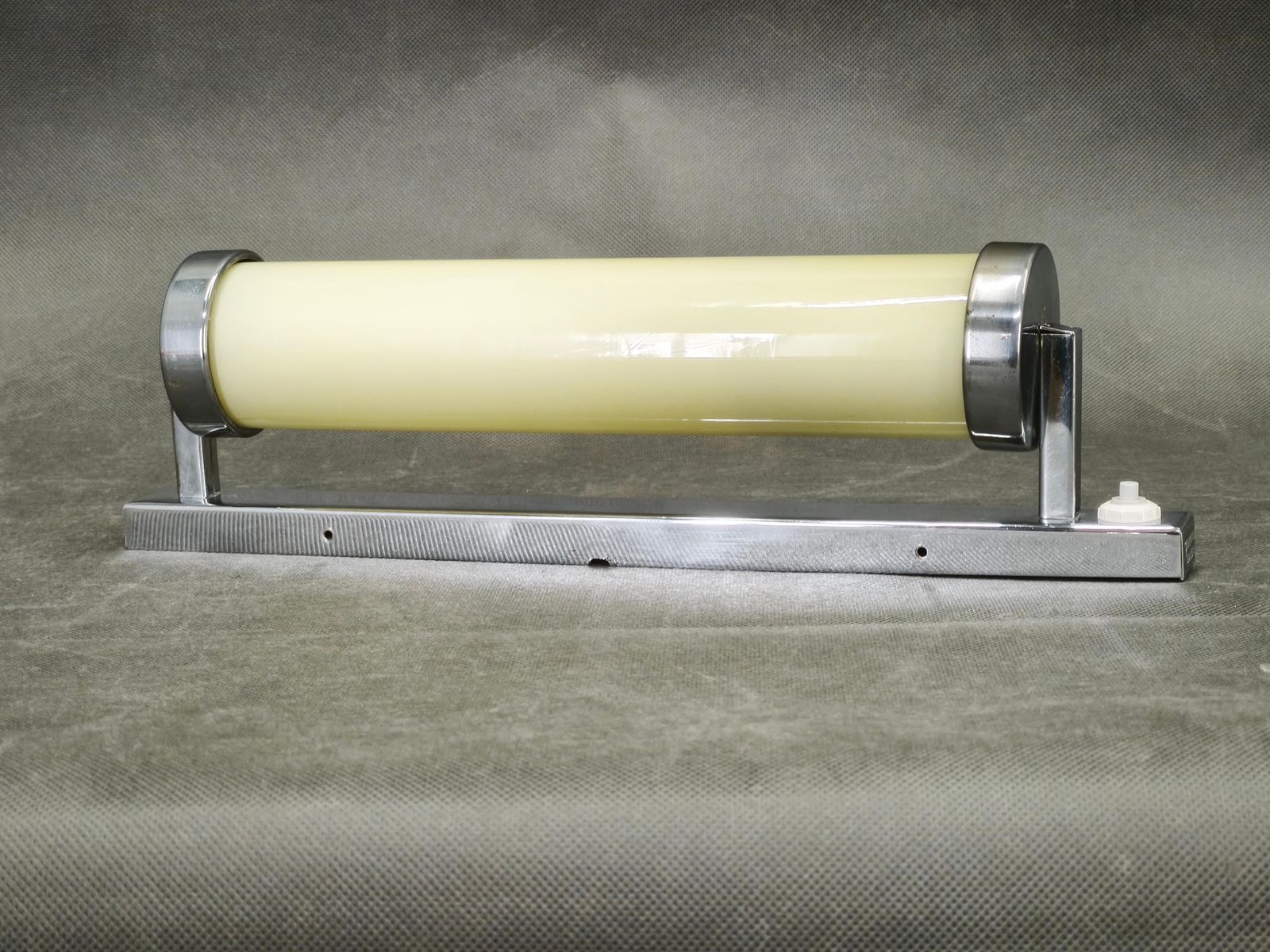 1930s Bauhaus Chrome And Cream Glass Wall Light, Czechoslovakia photo Lighting