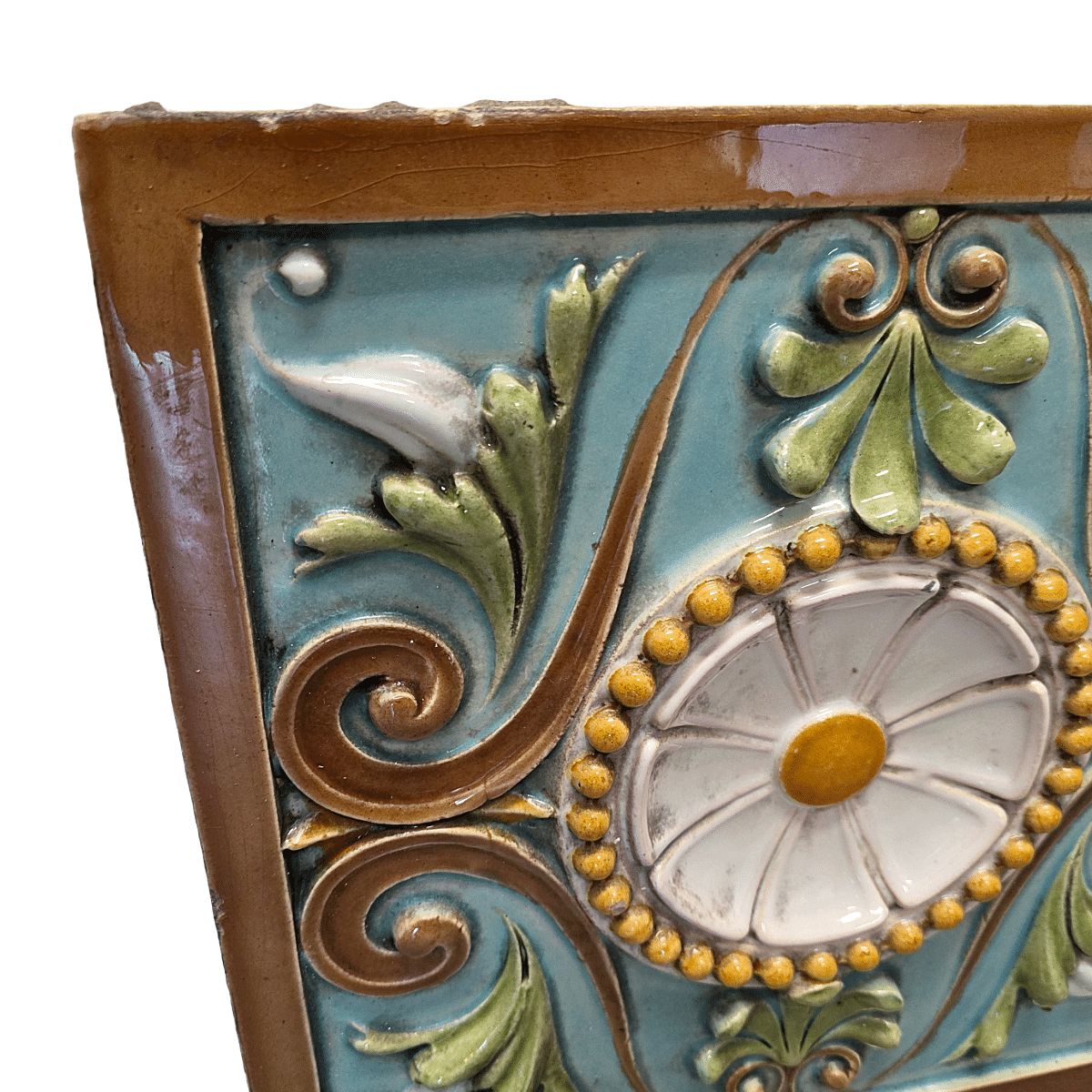Grande carreau de céramique Art Nouveau français par Émile Müller, vers 1900 photo for sale