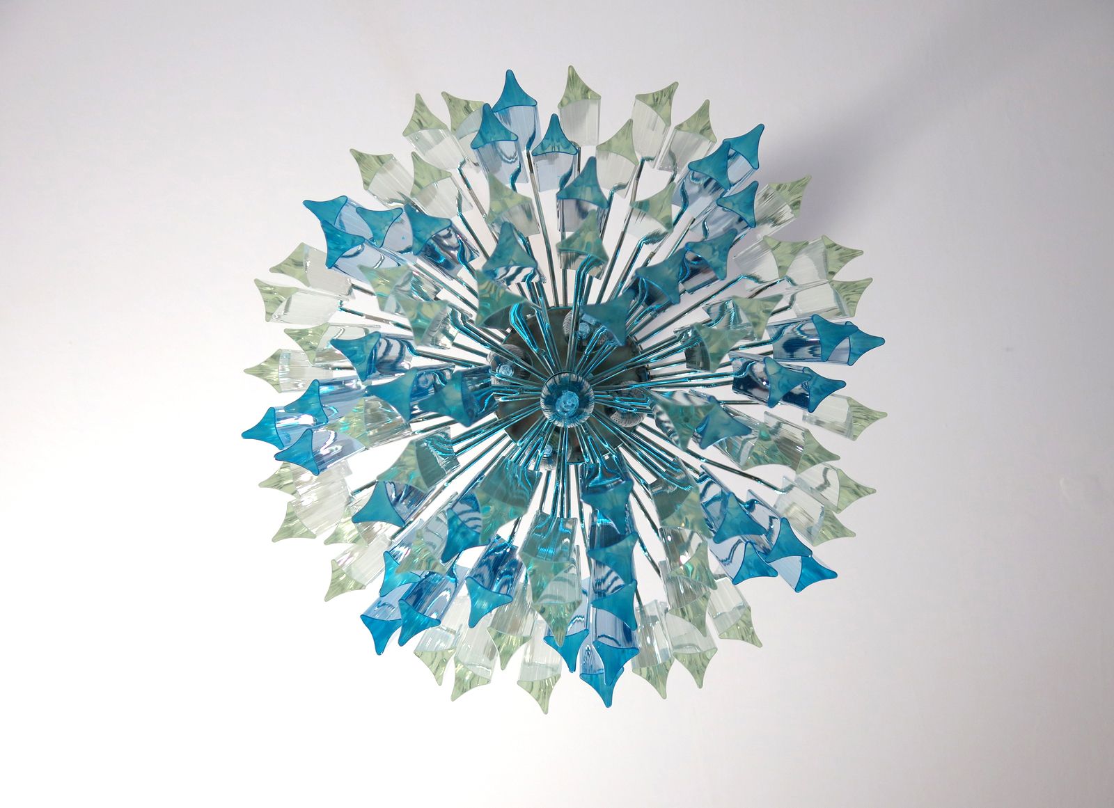 photo furniture Murano Chandelier Triedri   92 Prism   Trasparent And Blue