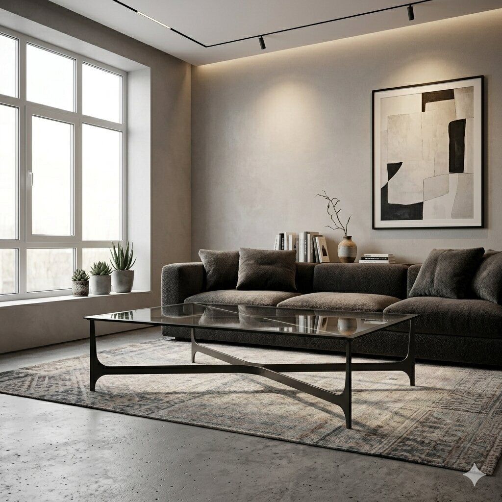Gelakt ijzeren salontafel, Italië, 20e eeuw photo furniture